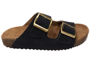 Via Paula Hilda Womens Leather Comfort Slides Sandals Made in Brazil adjustable shoes Trend Alert