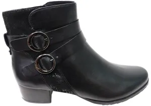 Durable Shell Rainy Day Commuter Distressed finish Caprice Naomi Womens Extra Wide Fit Comfortable Leather Ankle Boots
