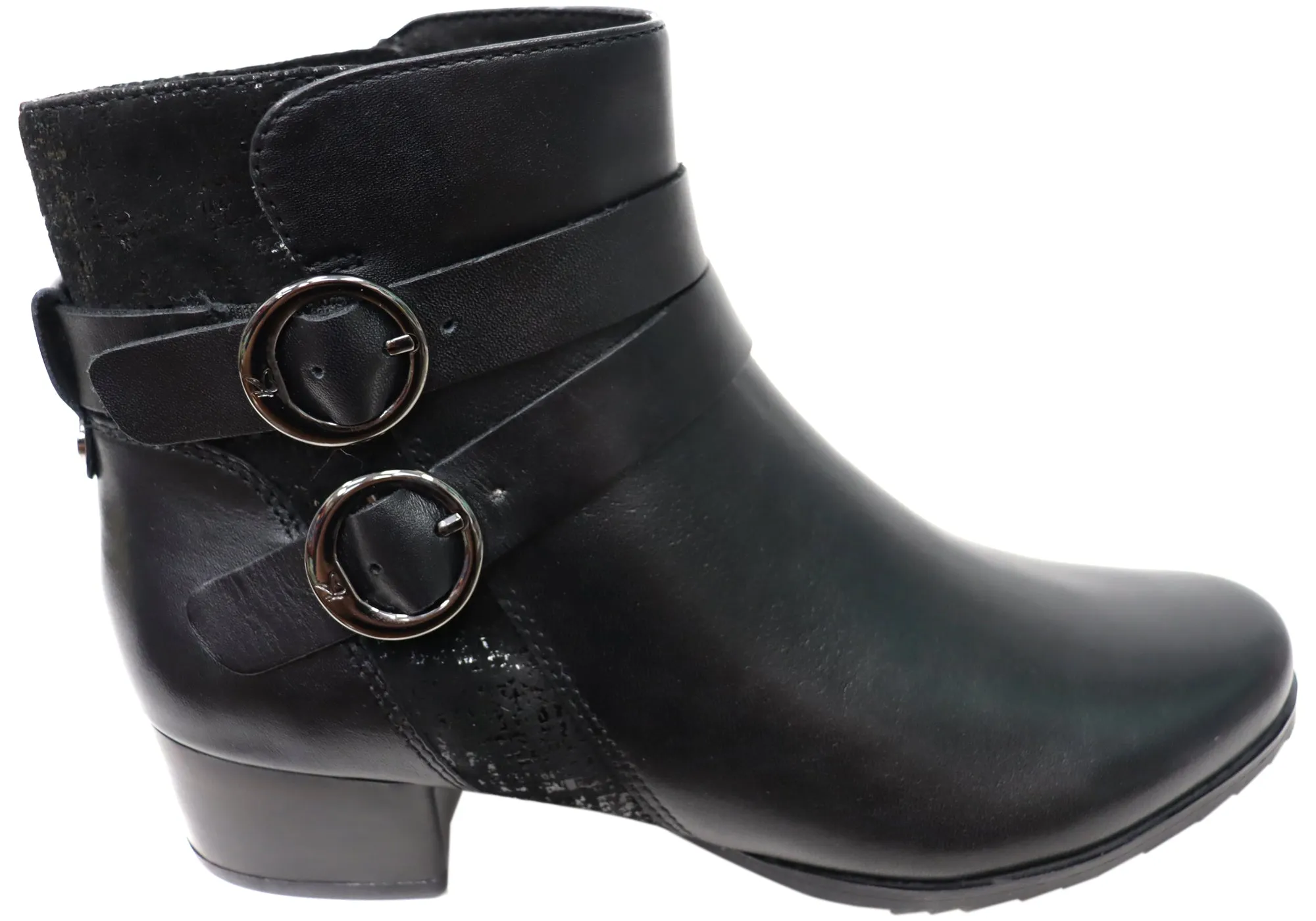 Caprice Naomi Womens Extra Wide Fit Comfortable Leather Ankle Boots Quick Drying Urban Traveler
