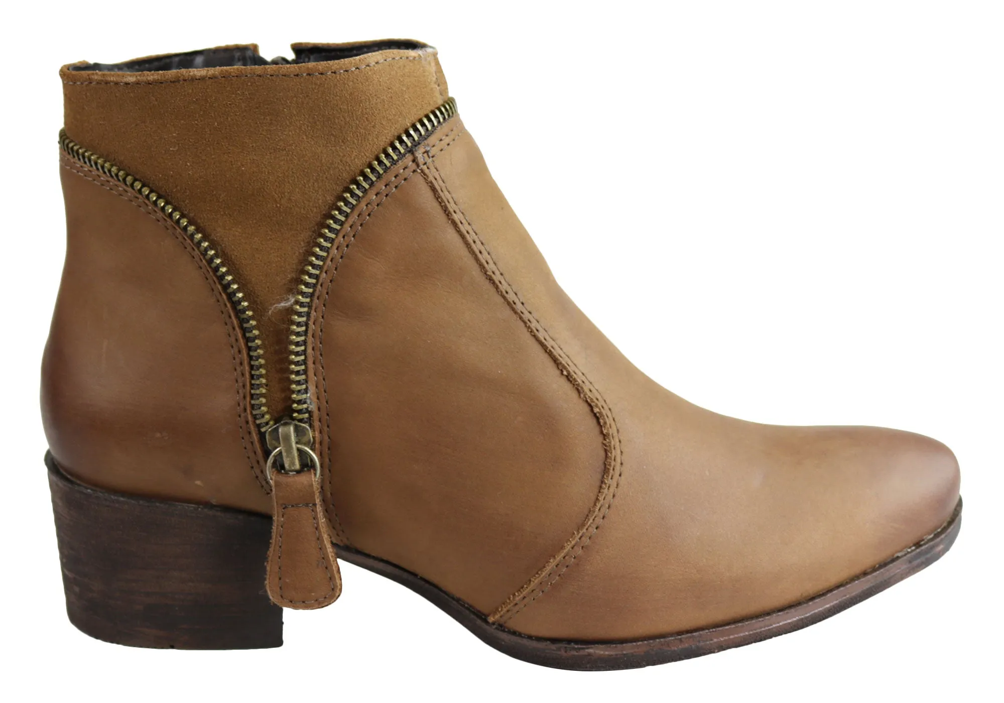 Rugged Built Adventure Journey Multi-Purpose Dazzani Hilda Womens Comfortable Leather Ankle Boots Made In Brazil