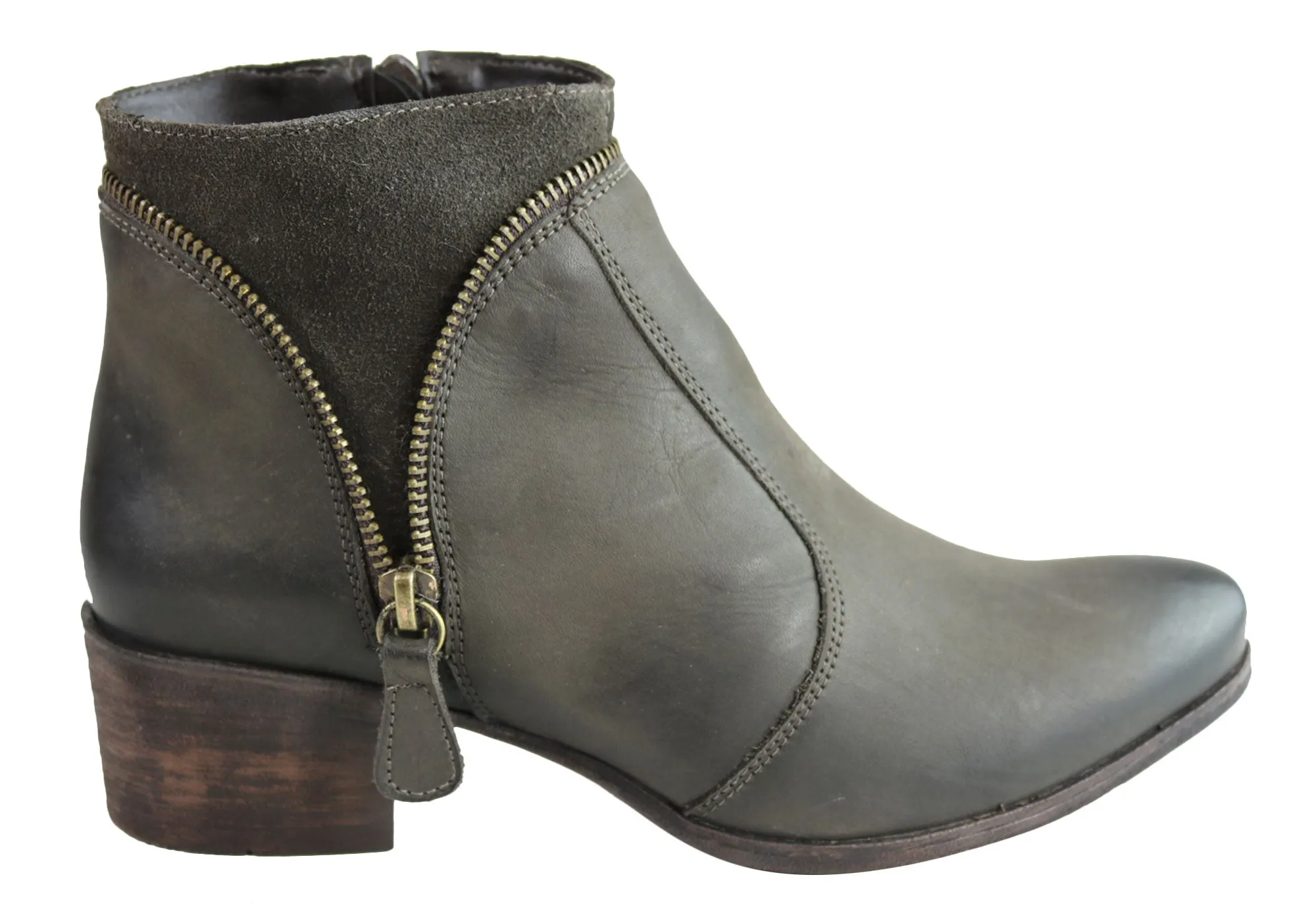 Field Work Protective Finish Outdoor Trek Dazzani Hilda Womens Comfortable Leather Ankle Boots Made In Brazil