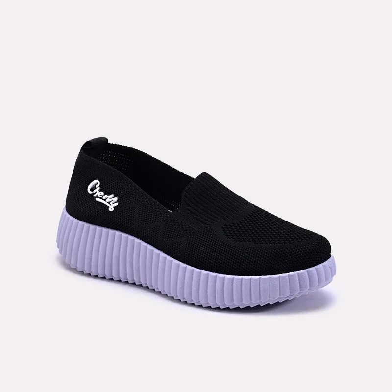 Street traction Zoraya Black Platform Slip On Sneakers 0440751