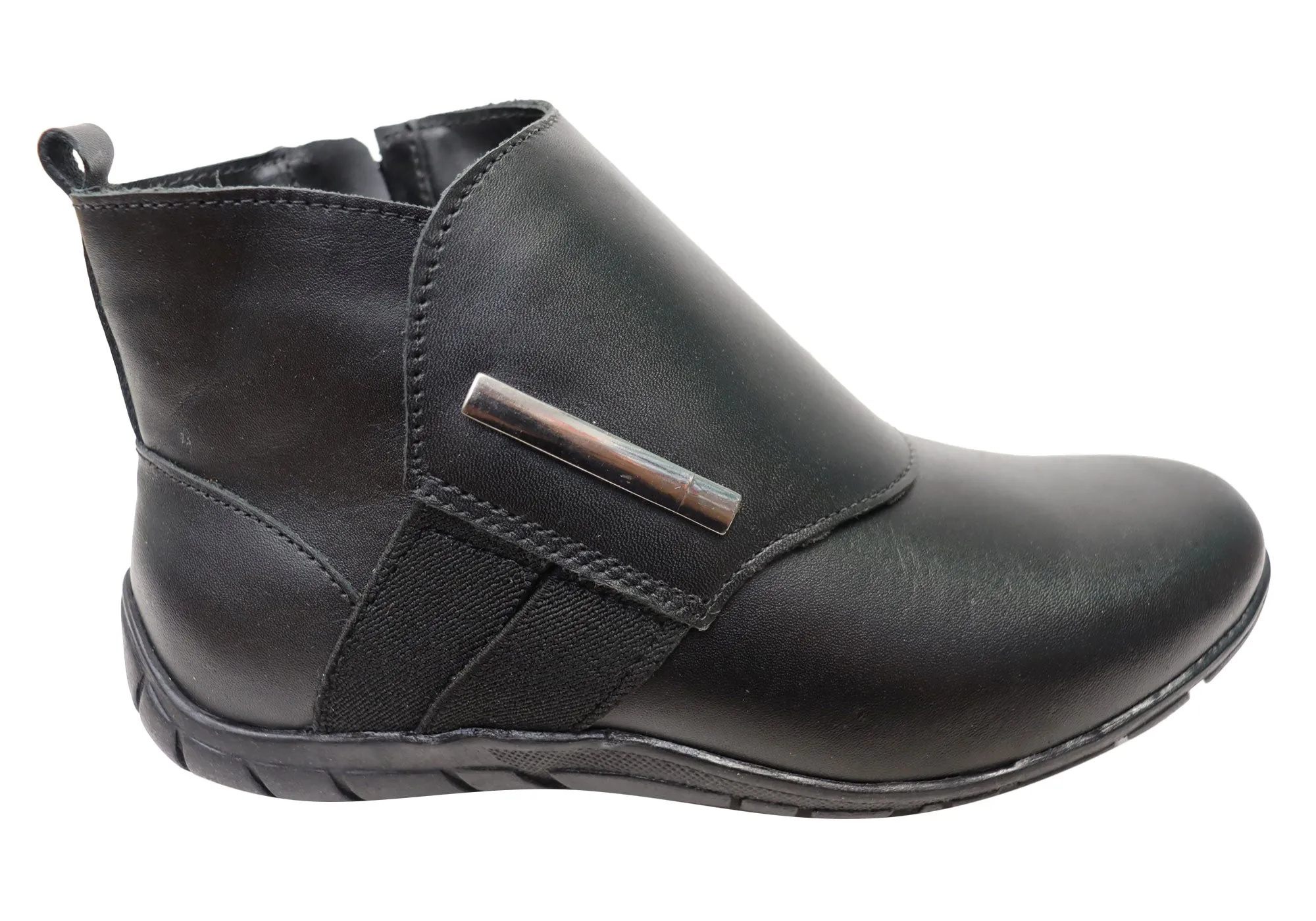 Andacco Meledie Womens Brazilian Comfortable Leather Ankle Boots Street Sound