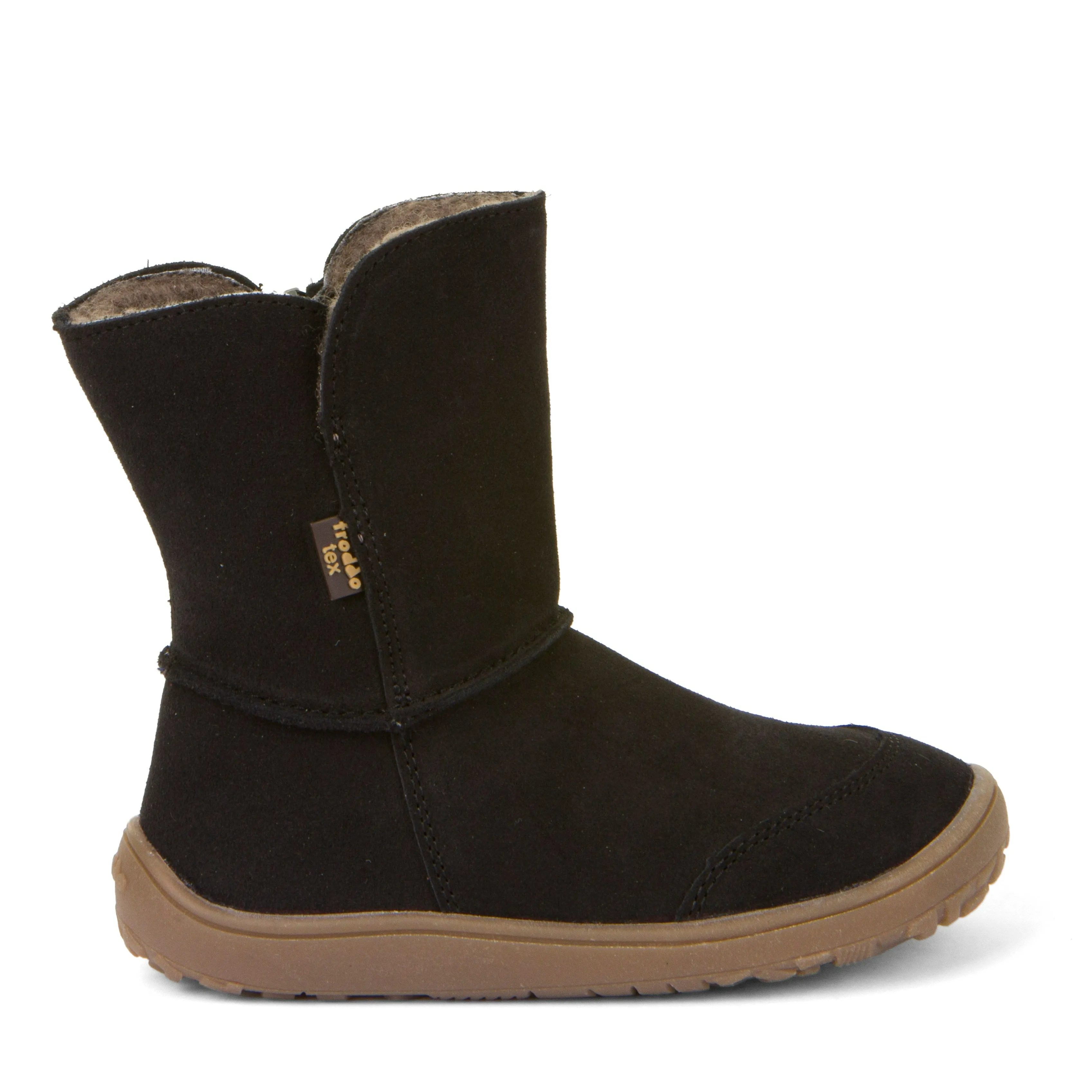 Hard wearing Abrasion resistant Froddo Kid's Barefoot Tex Suede Waterproof Boots - Black