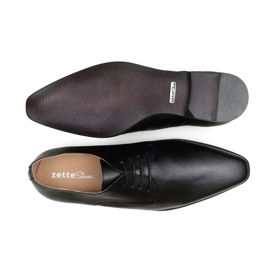 Breath Fresh Brave Walk 'Nero' Men's Vegan Derby Shoe by Zette Shoes - Wide Fit EEE in Matte Black