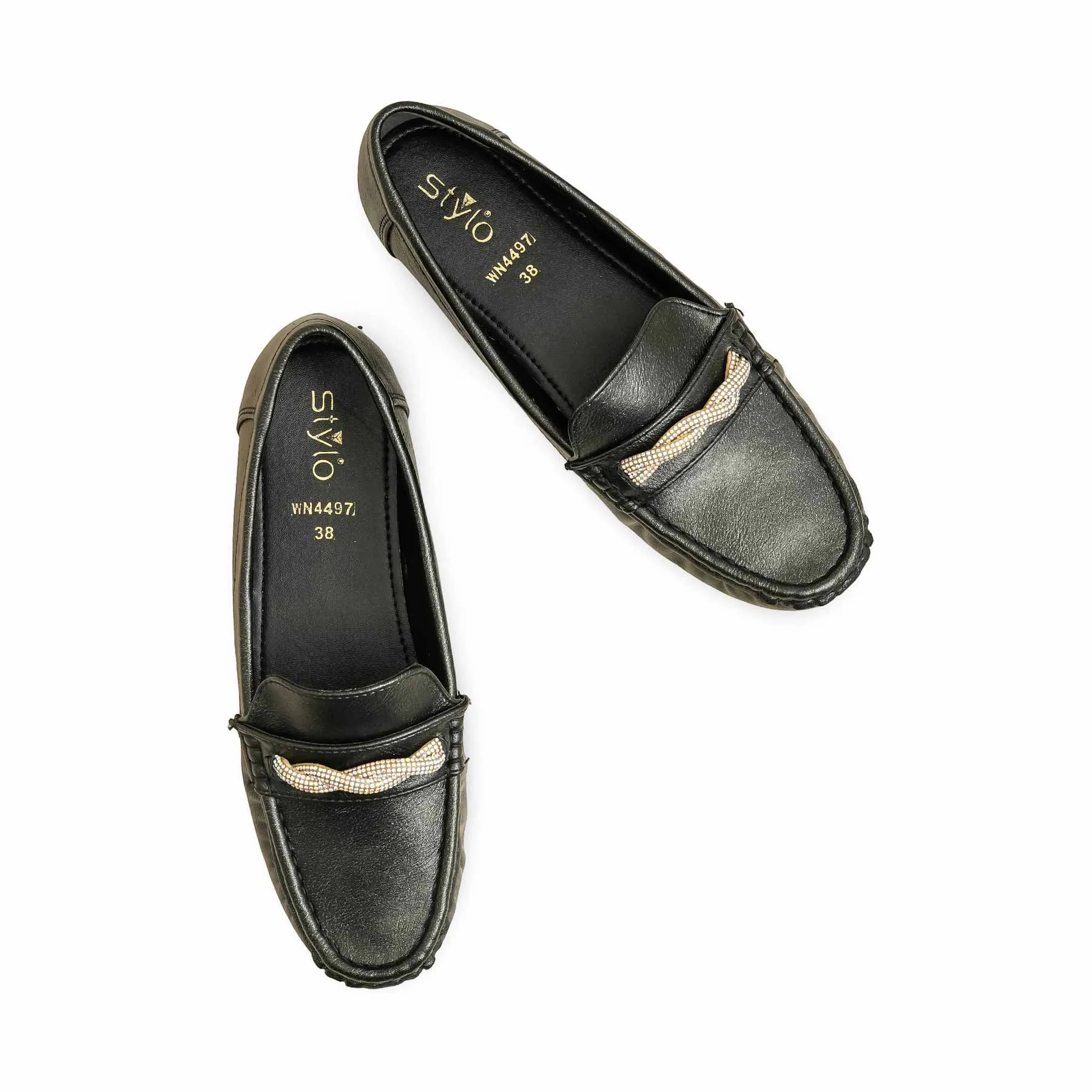 Black Moccasin WN4497 Evening Out Style Flow