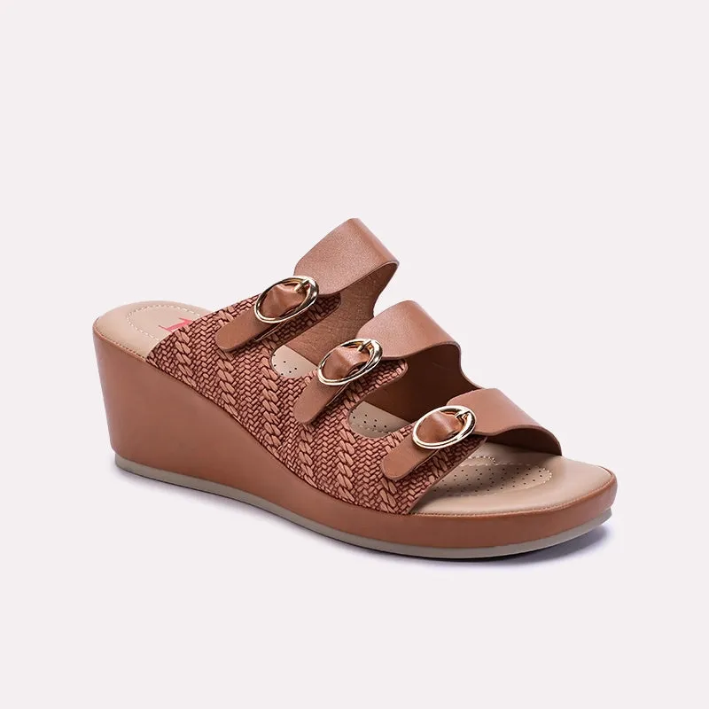 Comfortable Design Quick Fit Relaxation Mustard Casual Wedge Slippers 0413265