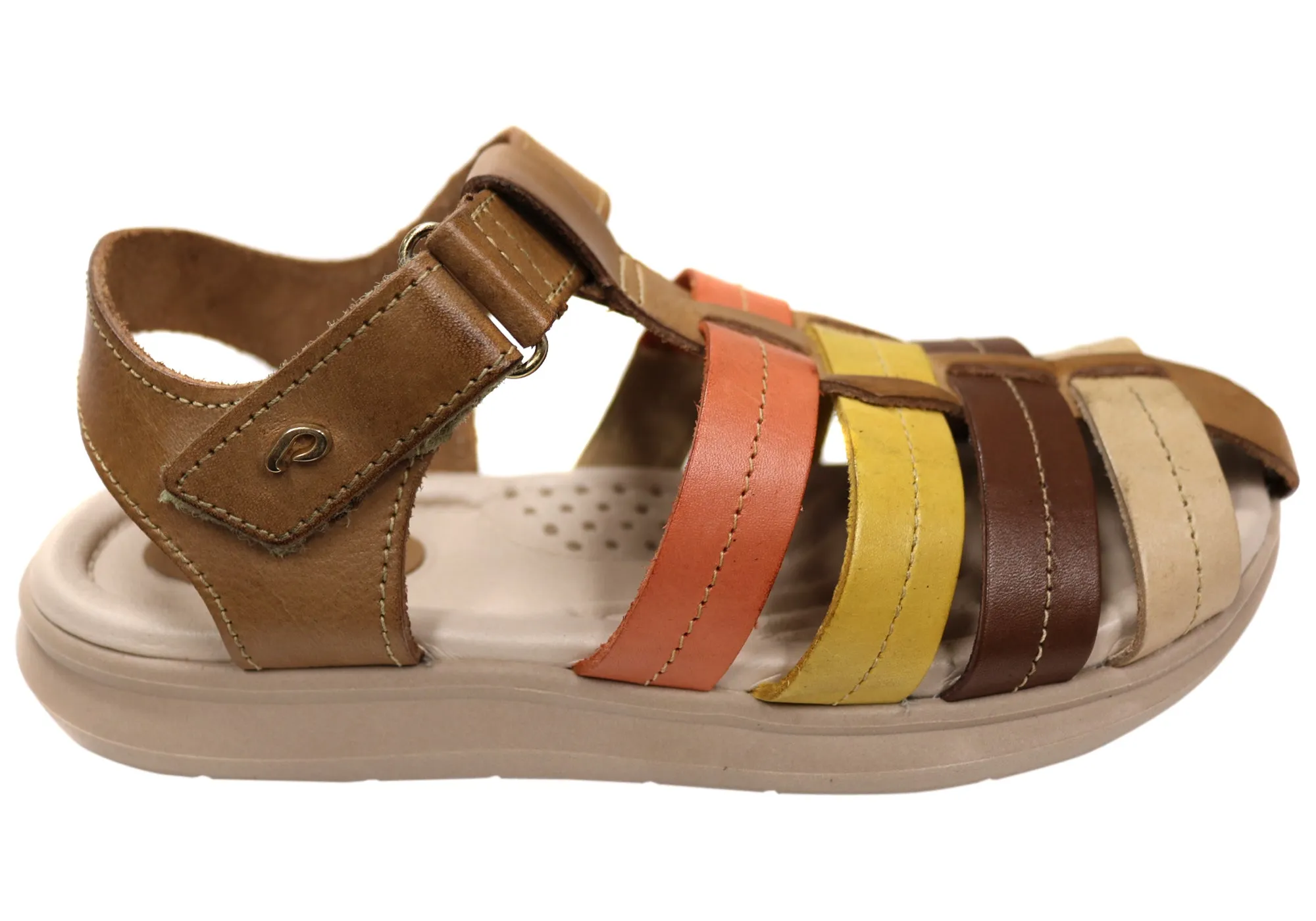 Flexible Flip-flops Color Mix Pegada Nancy Womens Comfortable Leather Sandals Made In Brazil