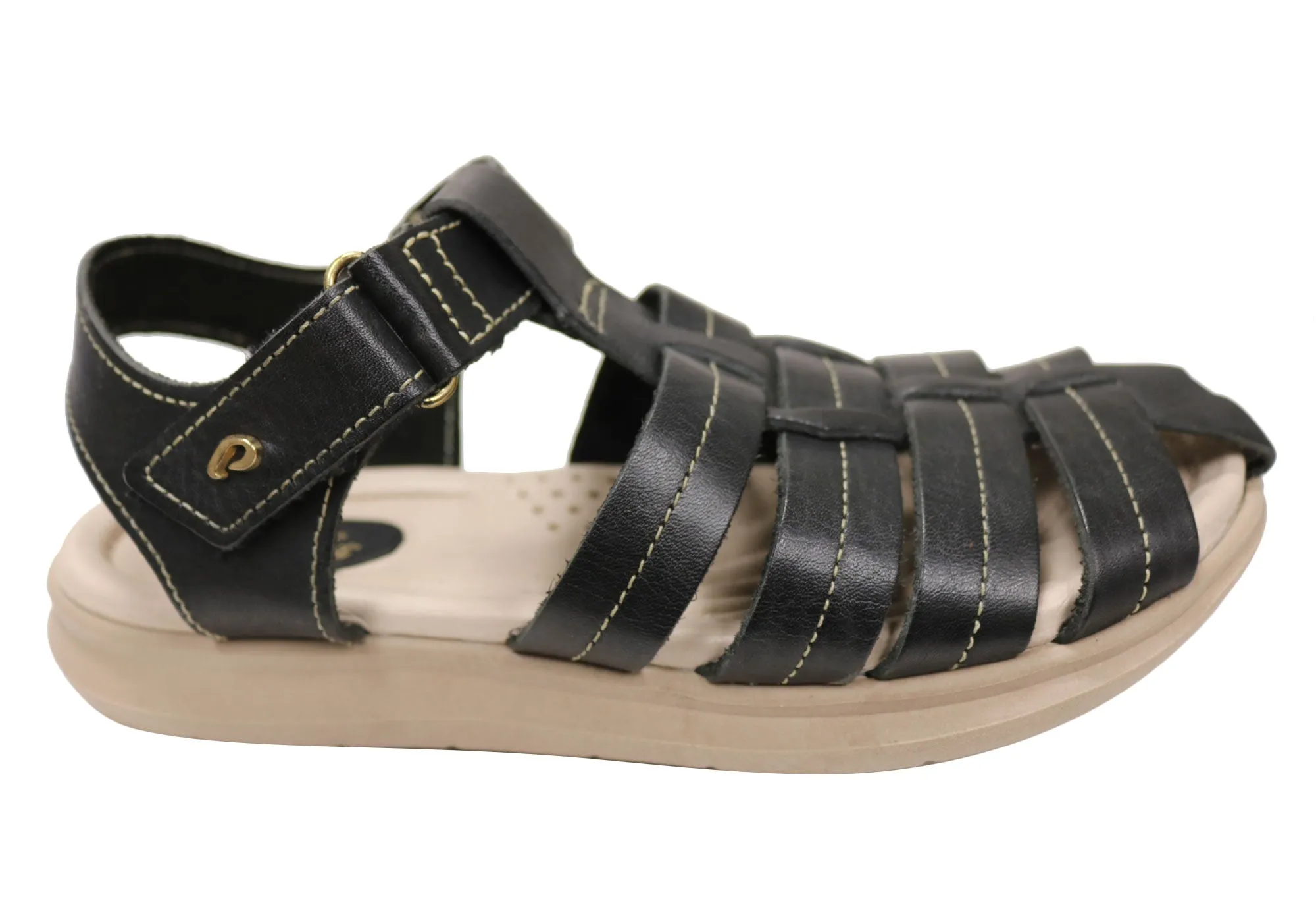 Pegada Nancy Womens Comfortable Leather Sandals Made In Brazil Fast Drying Outdoor Wear