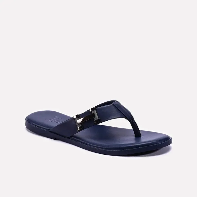 Blue Hermes Flip Flops For Men 0150789 Easy Comfort Breathable Design