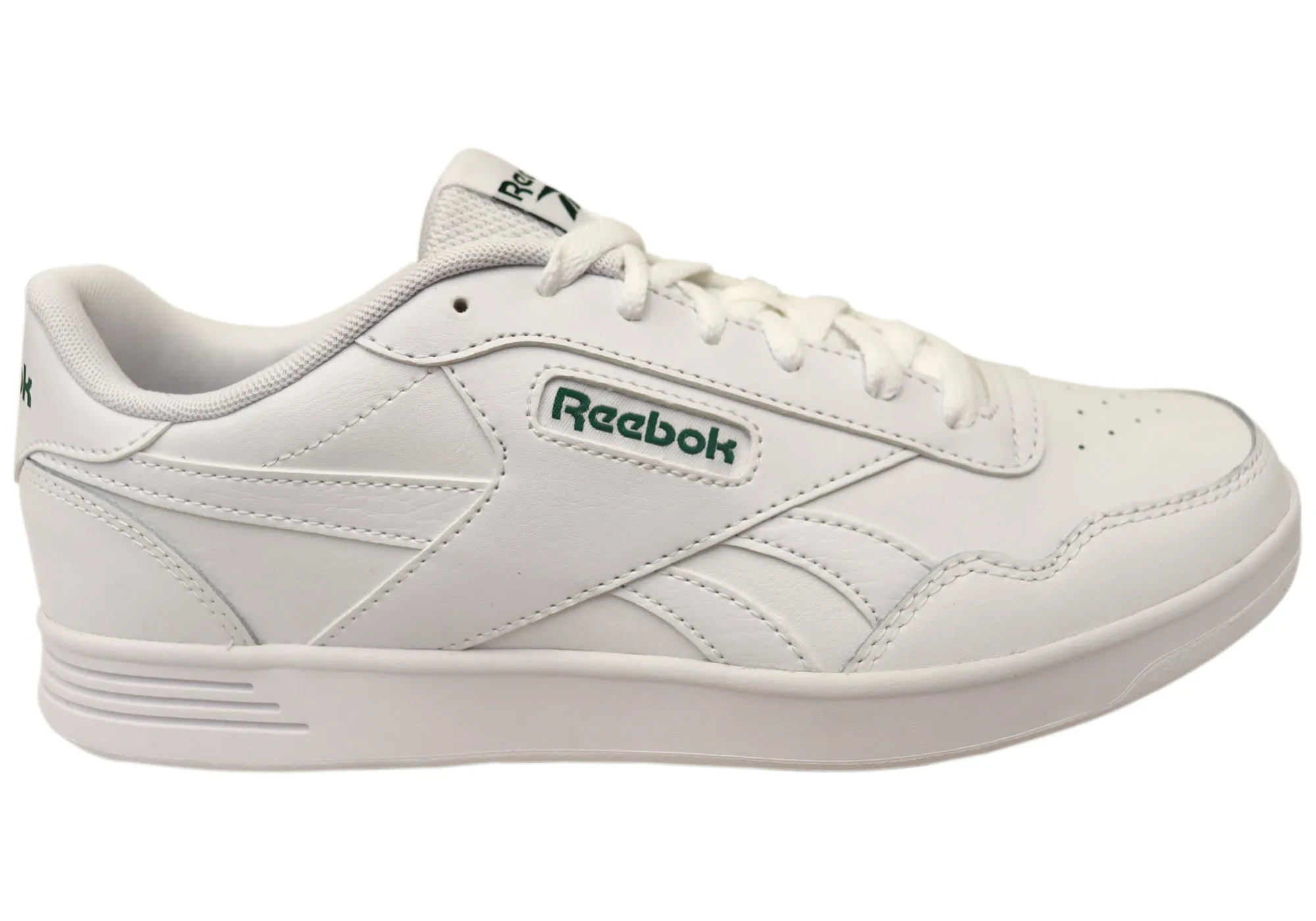 Reebok Court Advance Mens Comfortable White Lace Up Sneakers Vulcanized Sole Tech