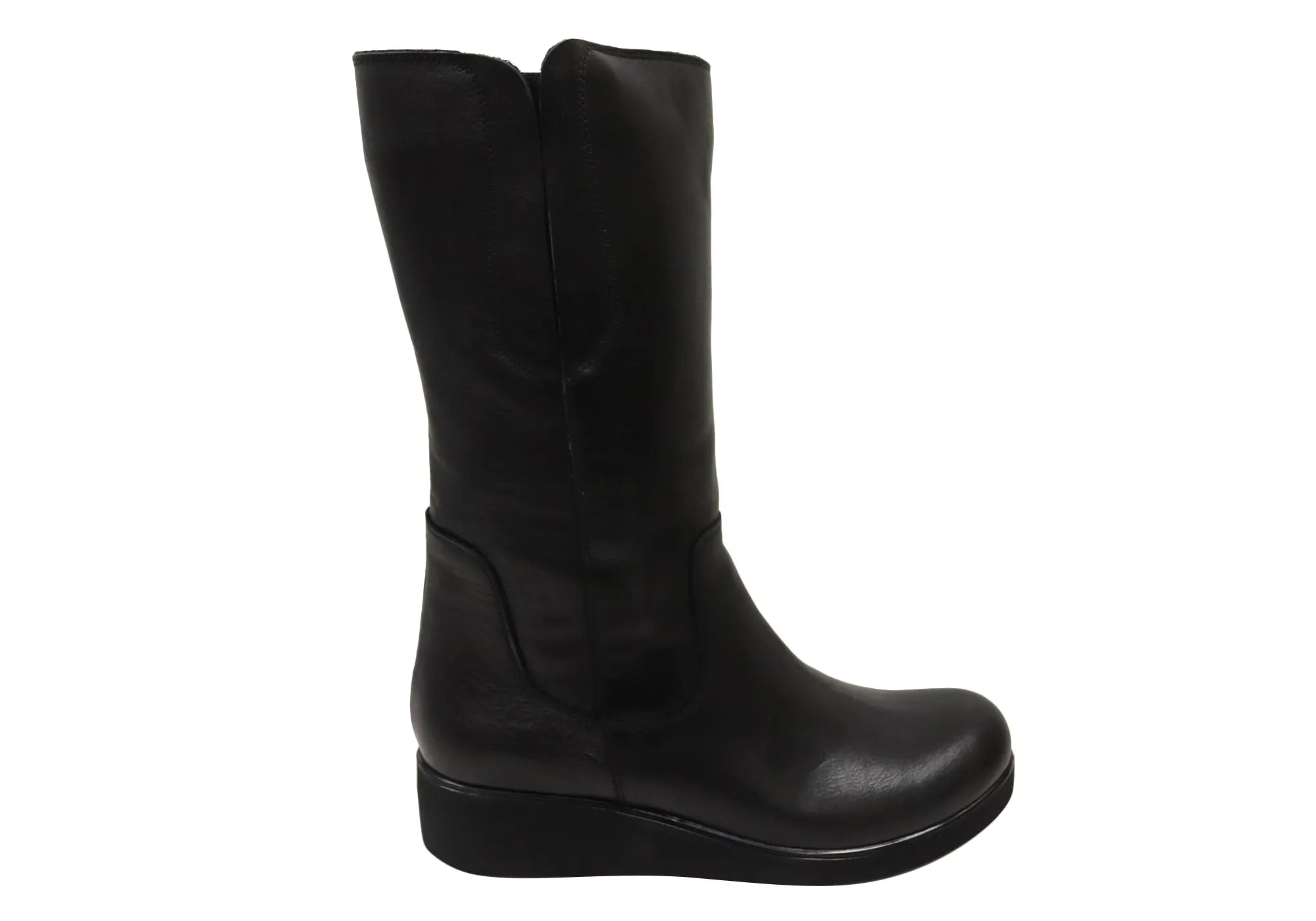 Indoor Orizonte Collas Womens European Comfortable Leather Mid Calf Boots