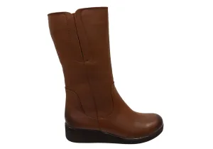 Orizonte Collas Womens European Comfortable Leather Mid Calf Boots Beach Walk Protective Finish Adventure Seeker