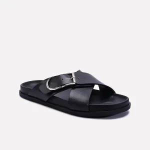 Black Criss Cross Casual Slides 0151111 Memory Foam Comfortable Support