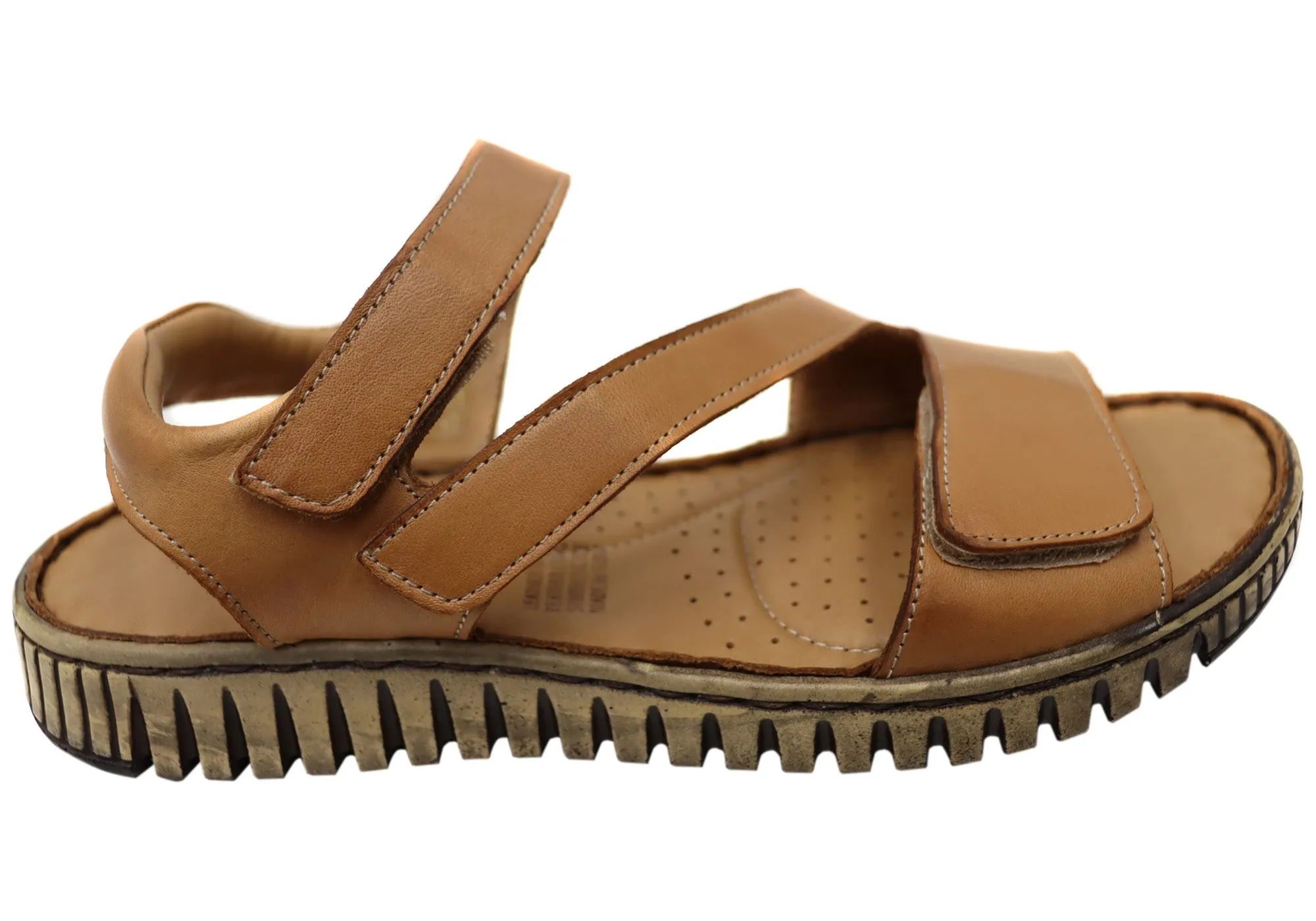 Orizonte Brookdale Womens Comfort European Leather Adjustable Sandals Pet Walk