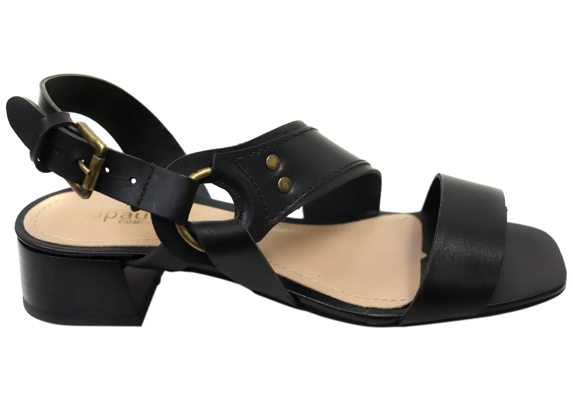 Via Paula Tina Womens Comfortable Brazilian Leather Sandals High Heel Lightweight Comfort