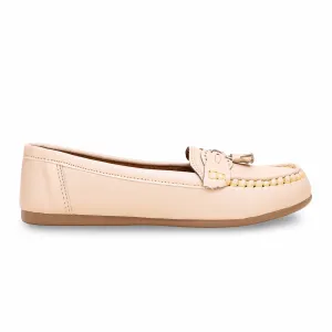 Smooth Surface Beige Moccasin WN4324