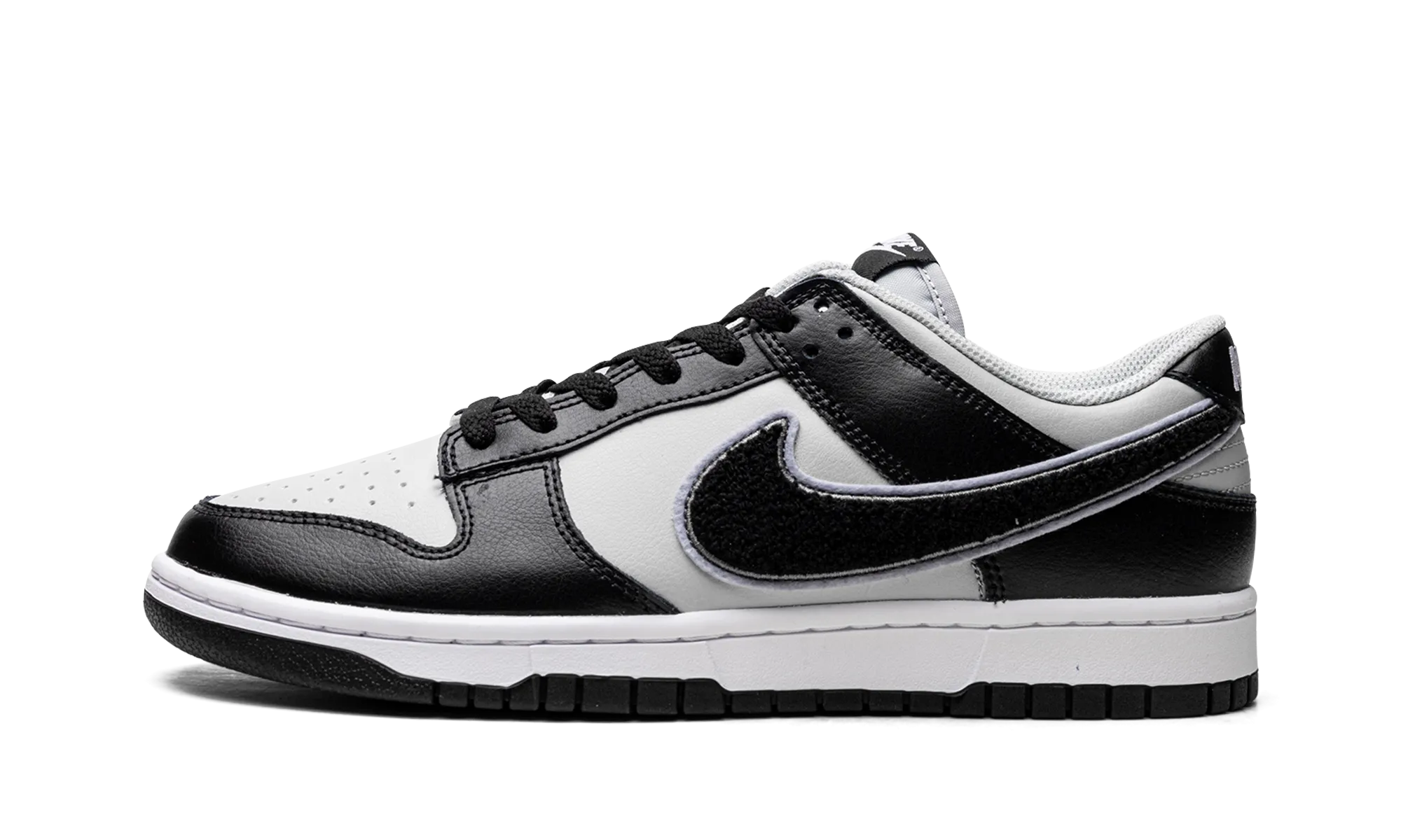 Dunk Low "Chenille Swoosh Black Grey" Neutral Style
