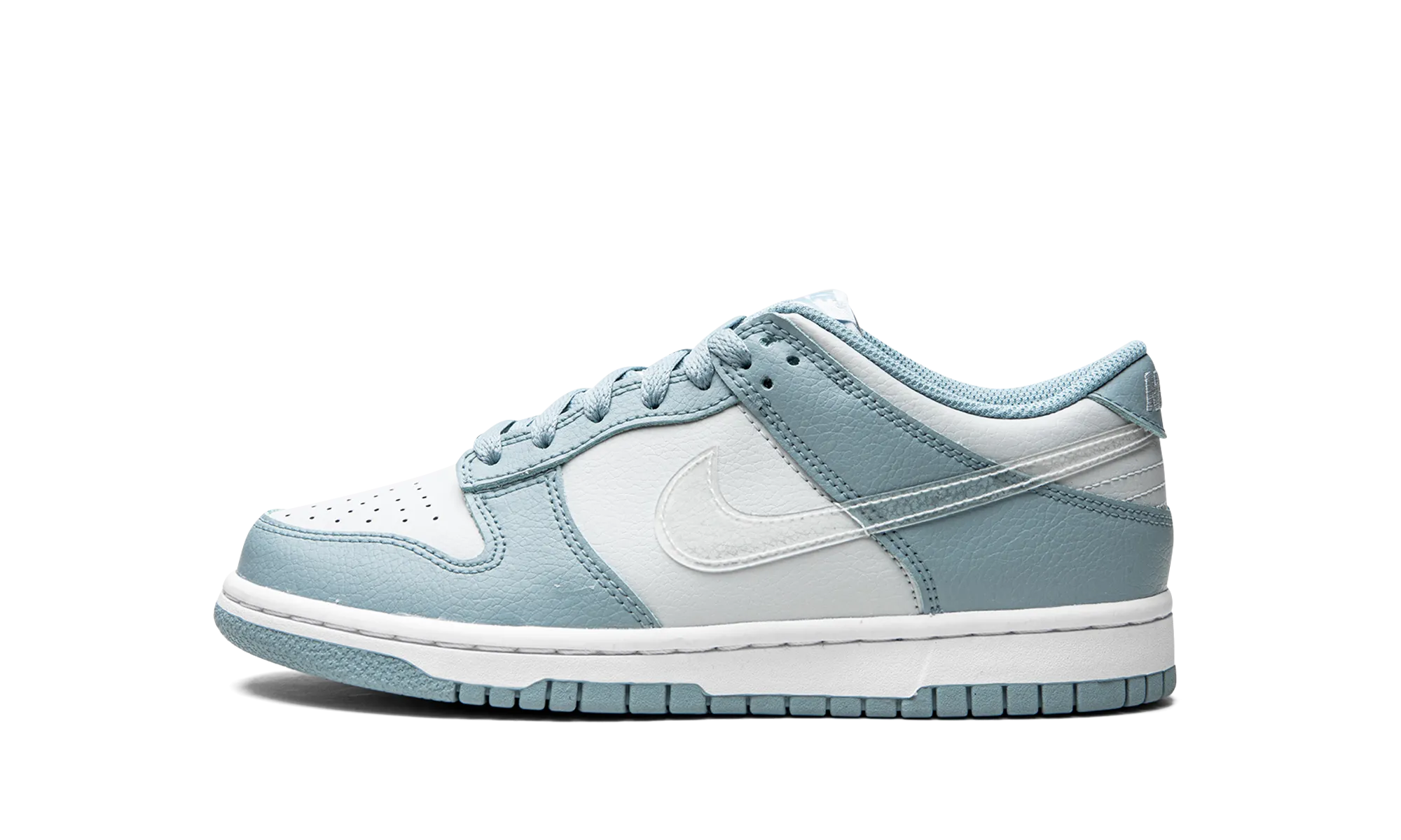 DUNK LOW GS "Clear Swoosh / Blue" Neutral Style