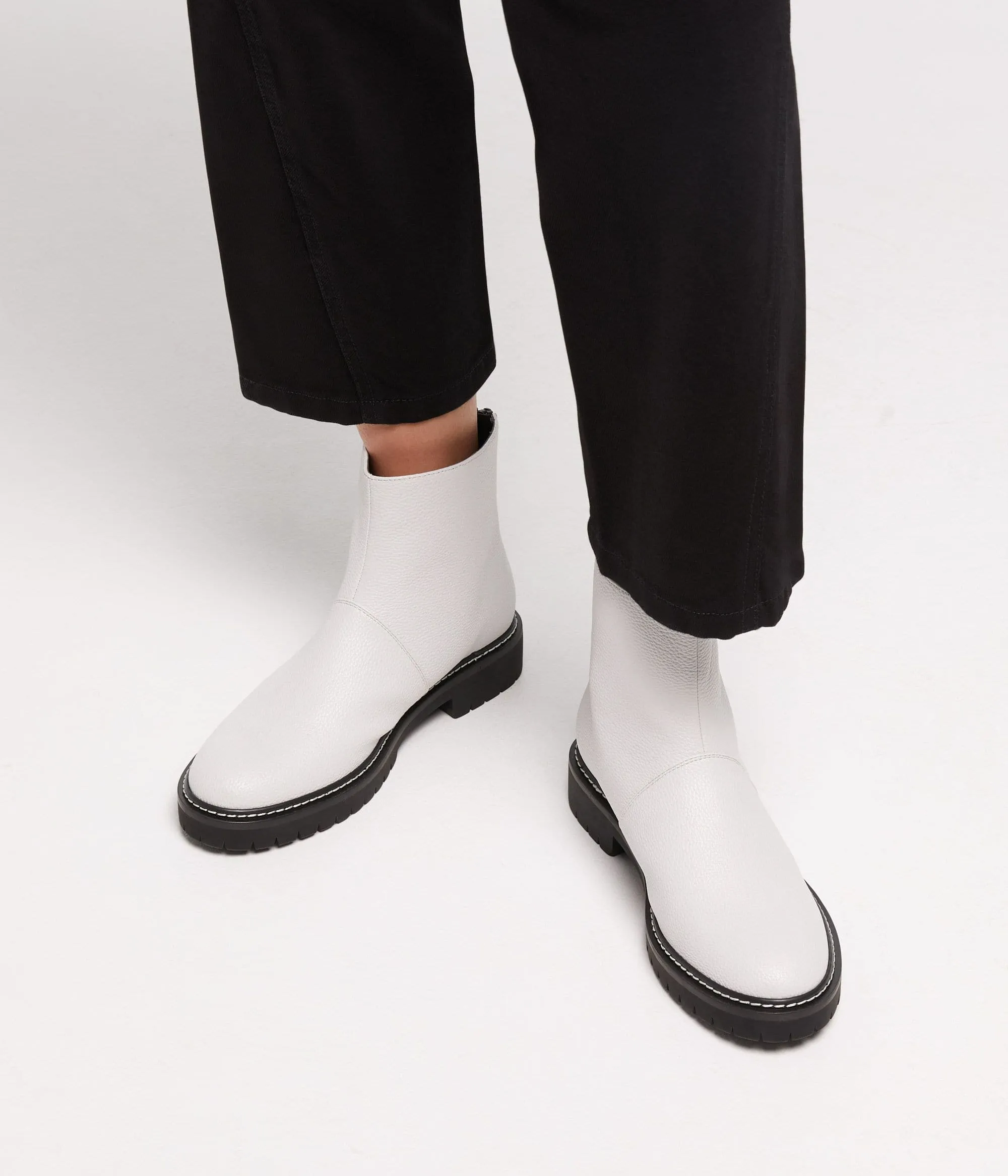 Daily Commuter Mud Ground 'Mirra' Vegan Ankle Boot by Matt and Nat - White