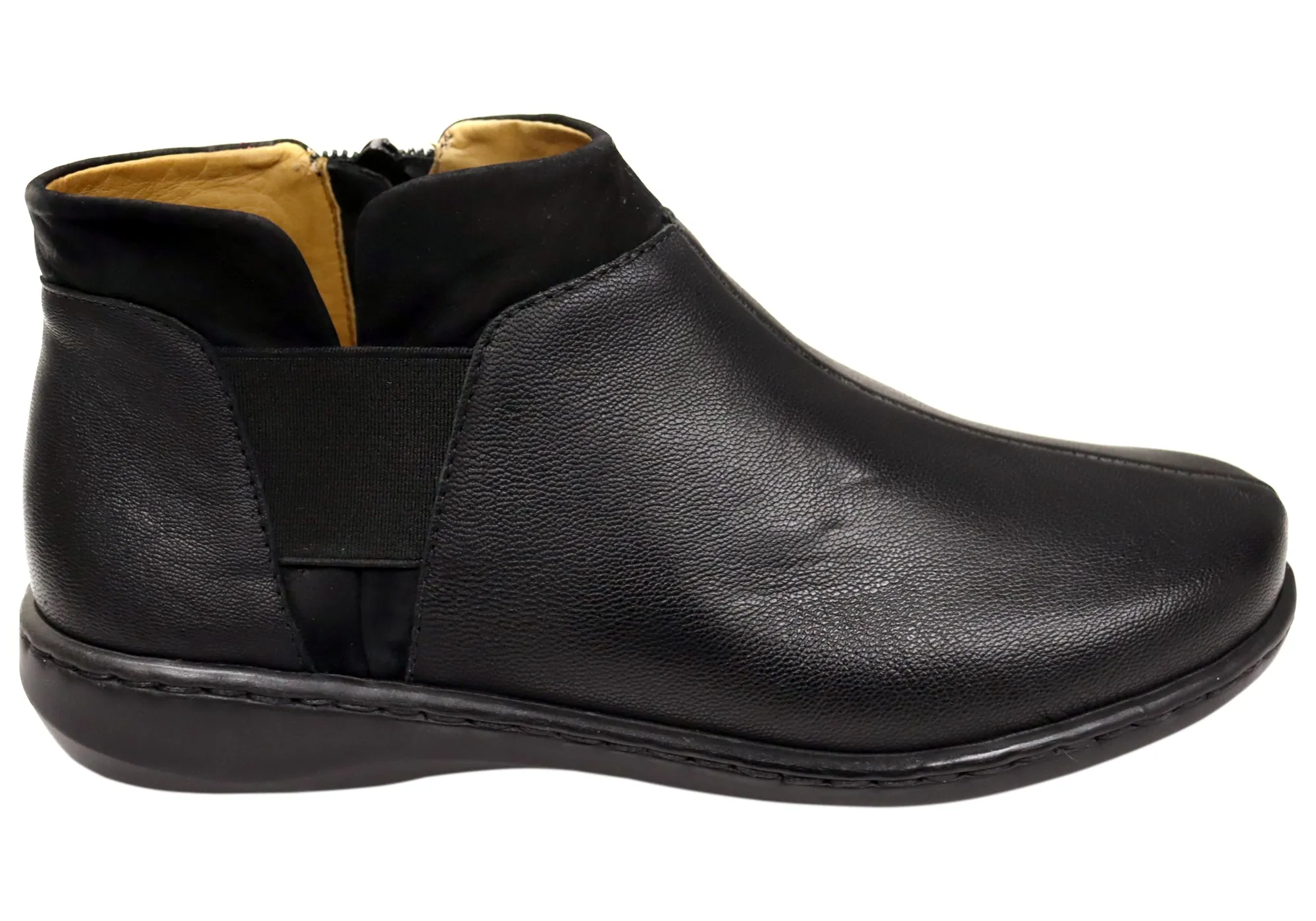 Sleek Function Comfortable Touch Opananken Thera Womens Comfortable Brazilian Leather Ankle Boots