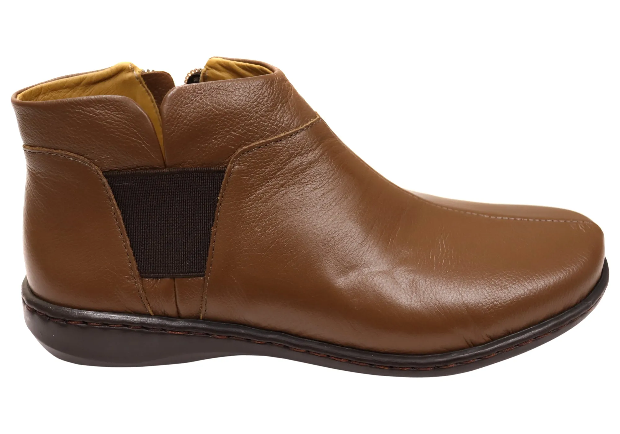 Urban Casual Flexible Frame Weekend Wanderer Opananken Thera Womens Comfortable Brazilian Leather Ankle Boots