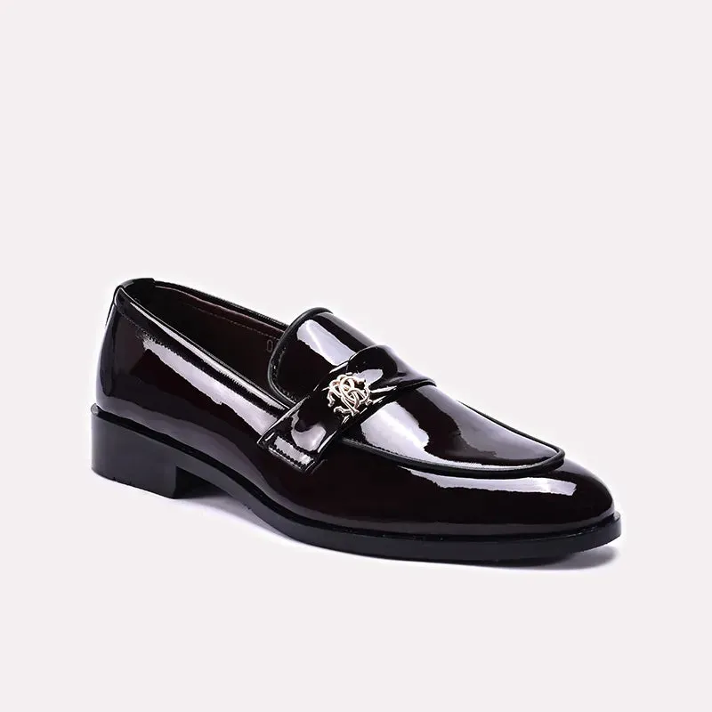 Groom Shade Maroon Glossy Slip On Formal Shoes 0111133
