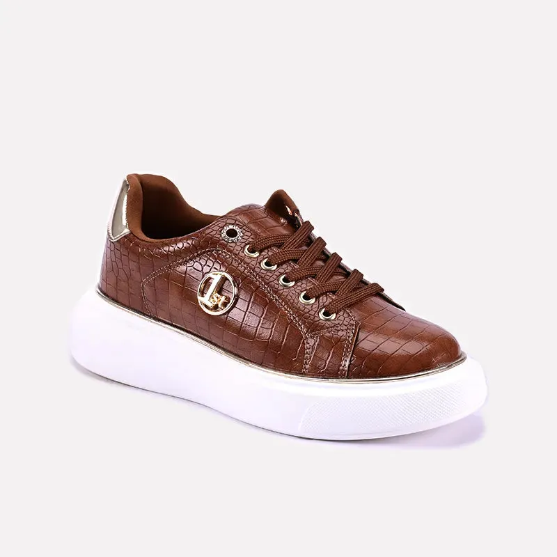 SuedeUpper Urban Vibe Brown Platform Sneakers 0440699