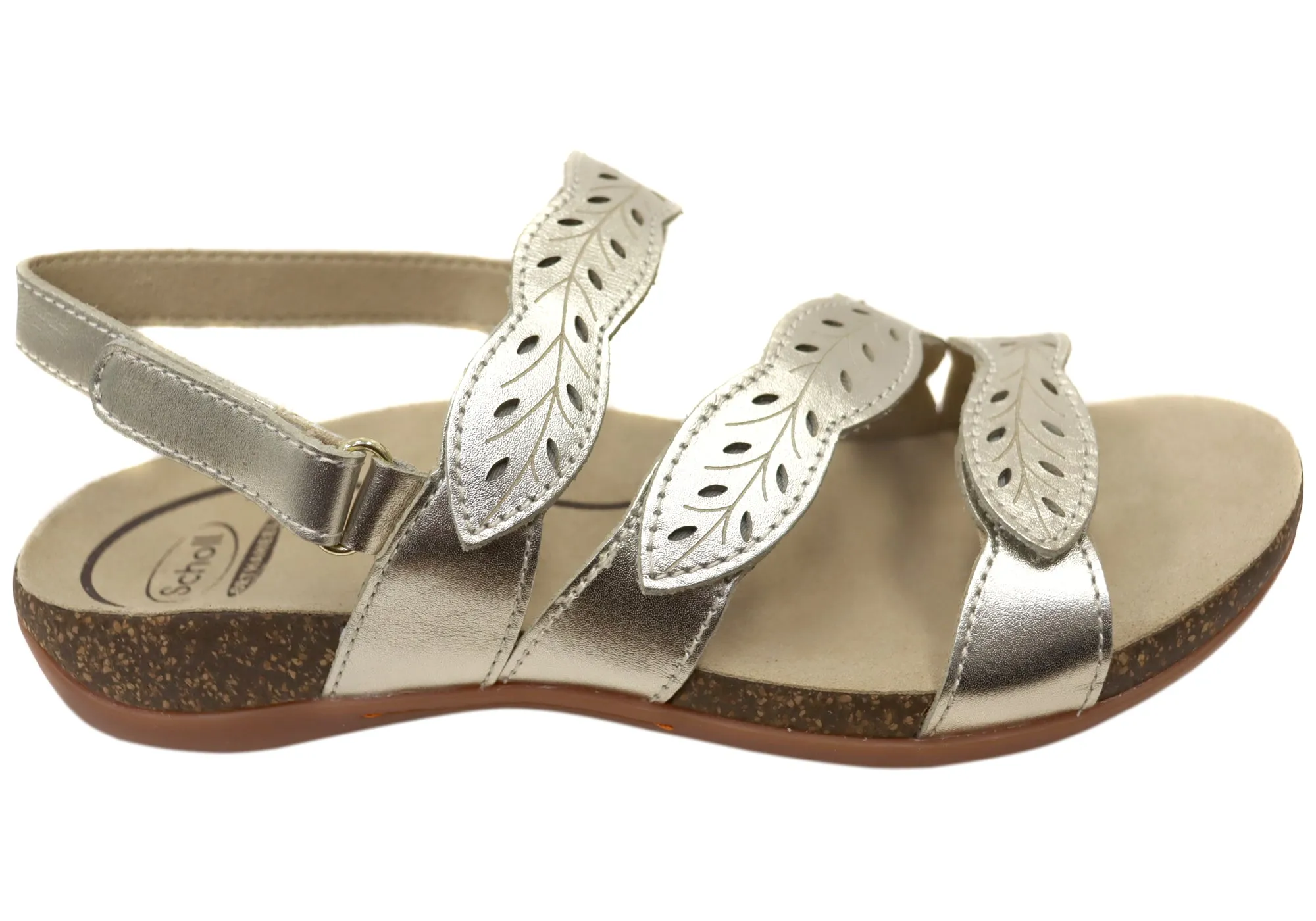 Scholl Orthaheel Able II Womens Comfortable Supportive Leather Sandals Casual Flats