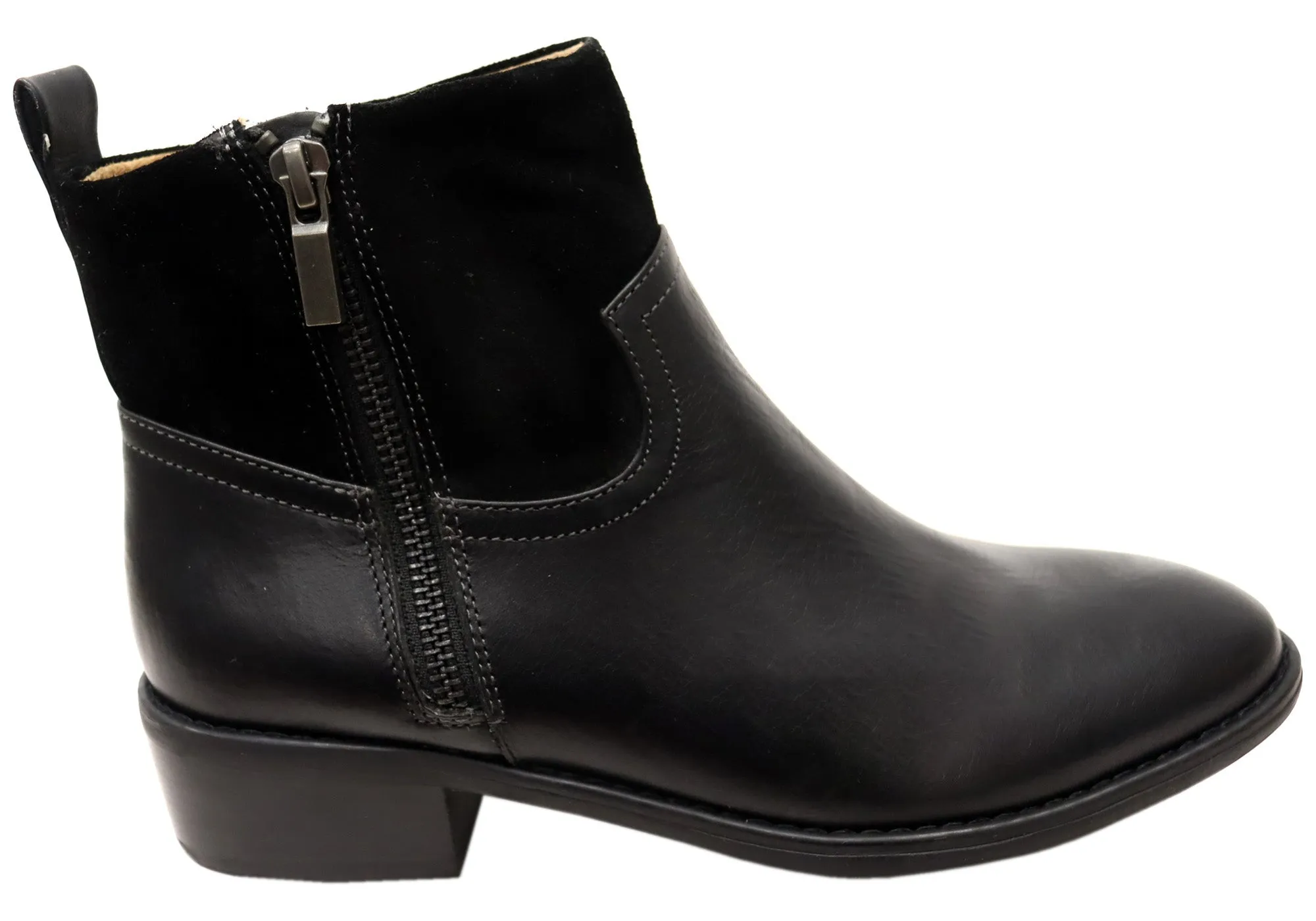 Construction Grade Comfortiva Carter Womens Wide Fit Comfortable Leather Ankle Boots