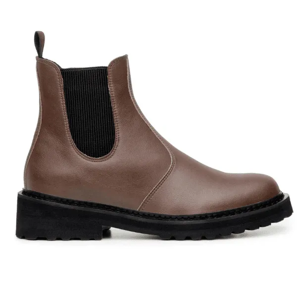 Outback Proof 'Everyday Chelsea' unisex vegan chelsea boot with chunky sole by Ahimsa - cognac