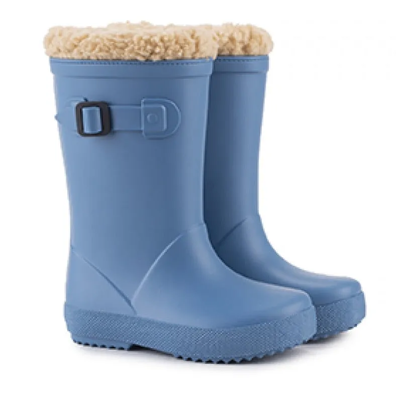 Sleek Function Protective Finish All Day Wear Igor Boy's & Girl's Euri Borreguito Lined Rain Boots, Azul