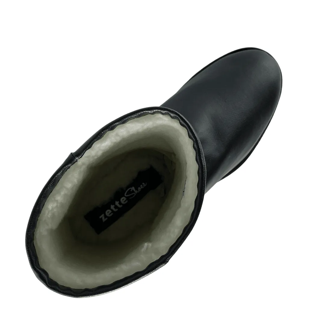 'Willow' corn-leather ?? high-quality fur-lined slipper boot - black All Weather Snow Trekker