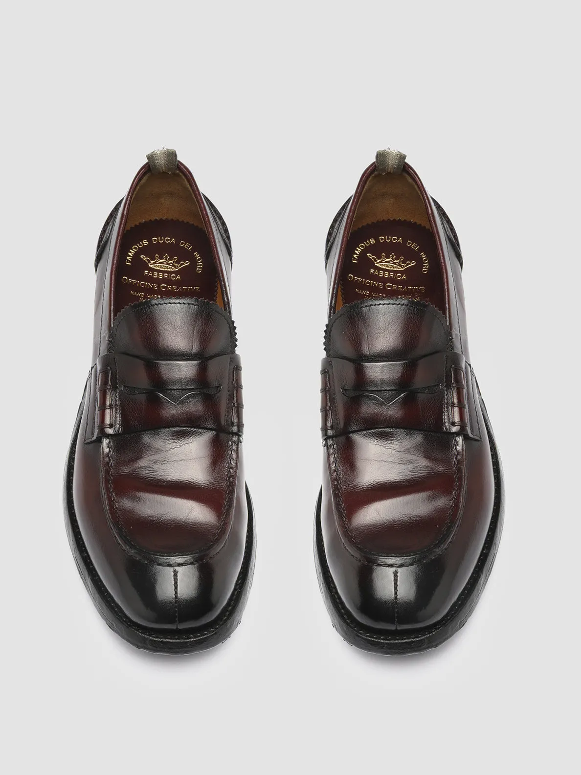 BALANCE 011 - Burgundy Leather Penny Loafers Shape Hold