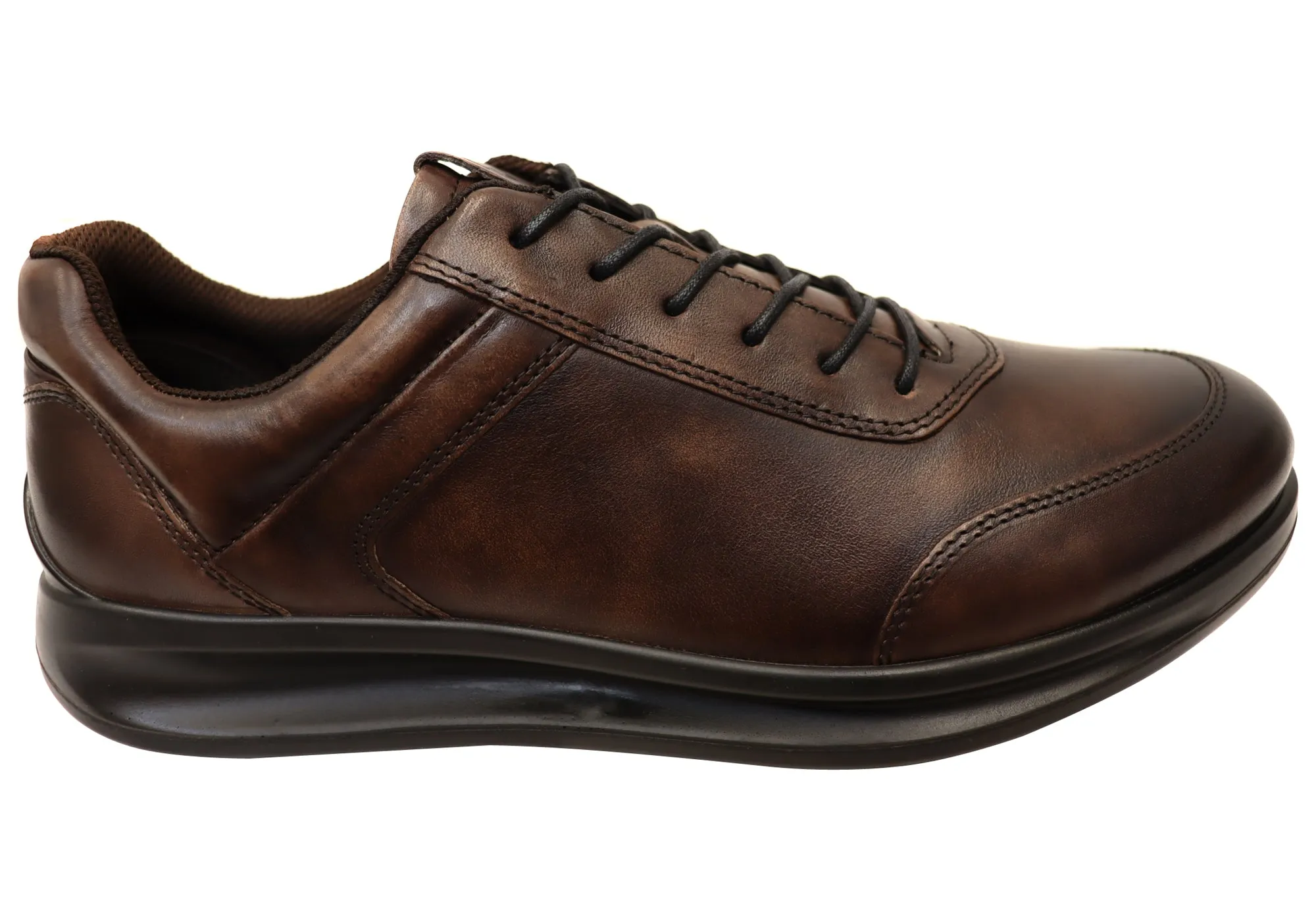 ECCO Mens Comfortable Leather Aquet Sneakers Shoes Field Jog Warm Liner