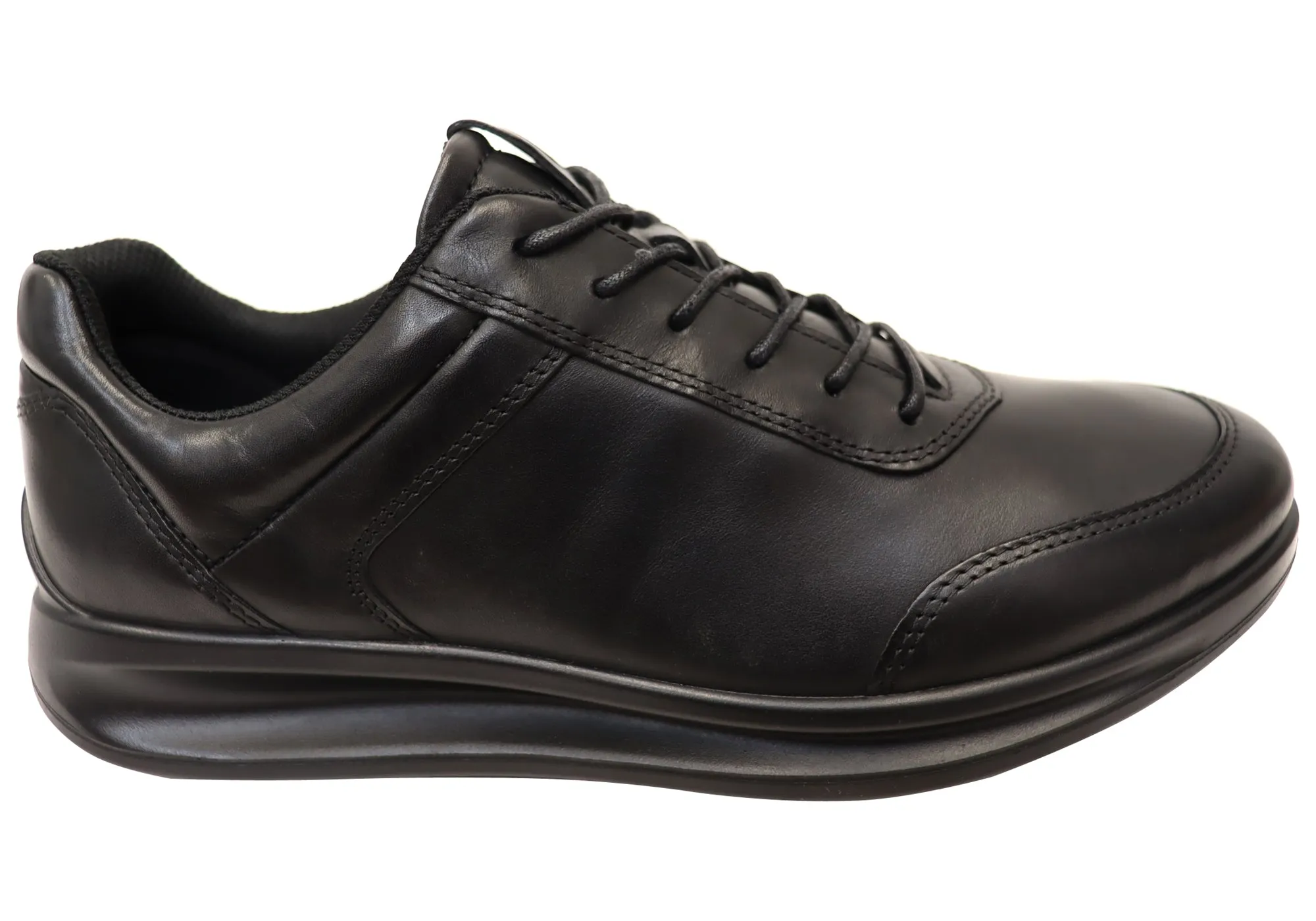 Step Lightly Jogger Style ECCO Mens Comfortable Leather Aquet Sneakers Shoes