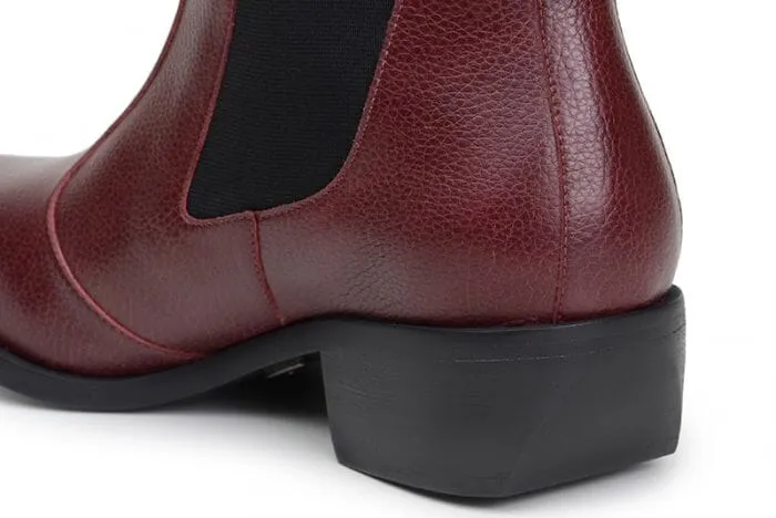 'Francesca' women's pull-on bootie by Ahimsa - burgundy Ultimate Style