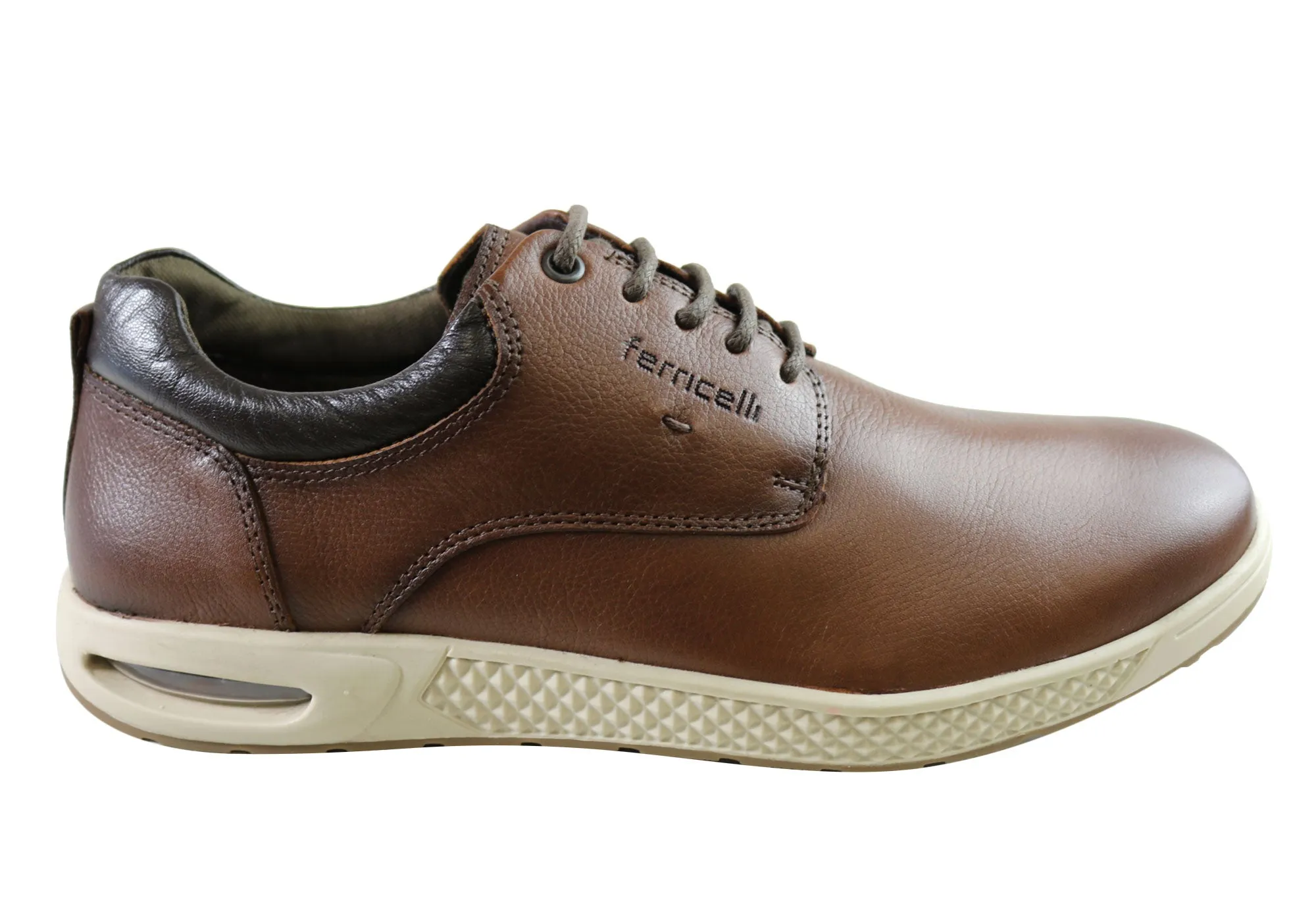 Suede Clean Surface Ferricelli Benny Mens Leather Lace Up Casual Shoes Made In Brazil