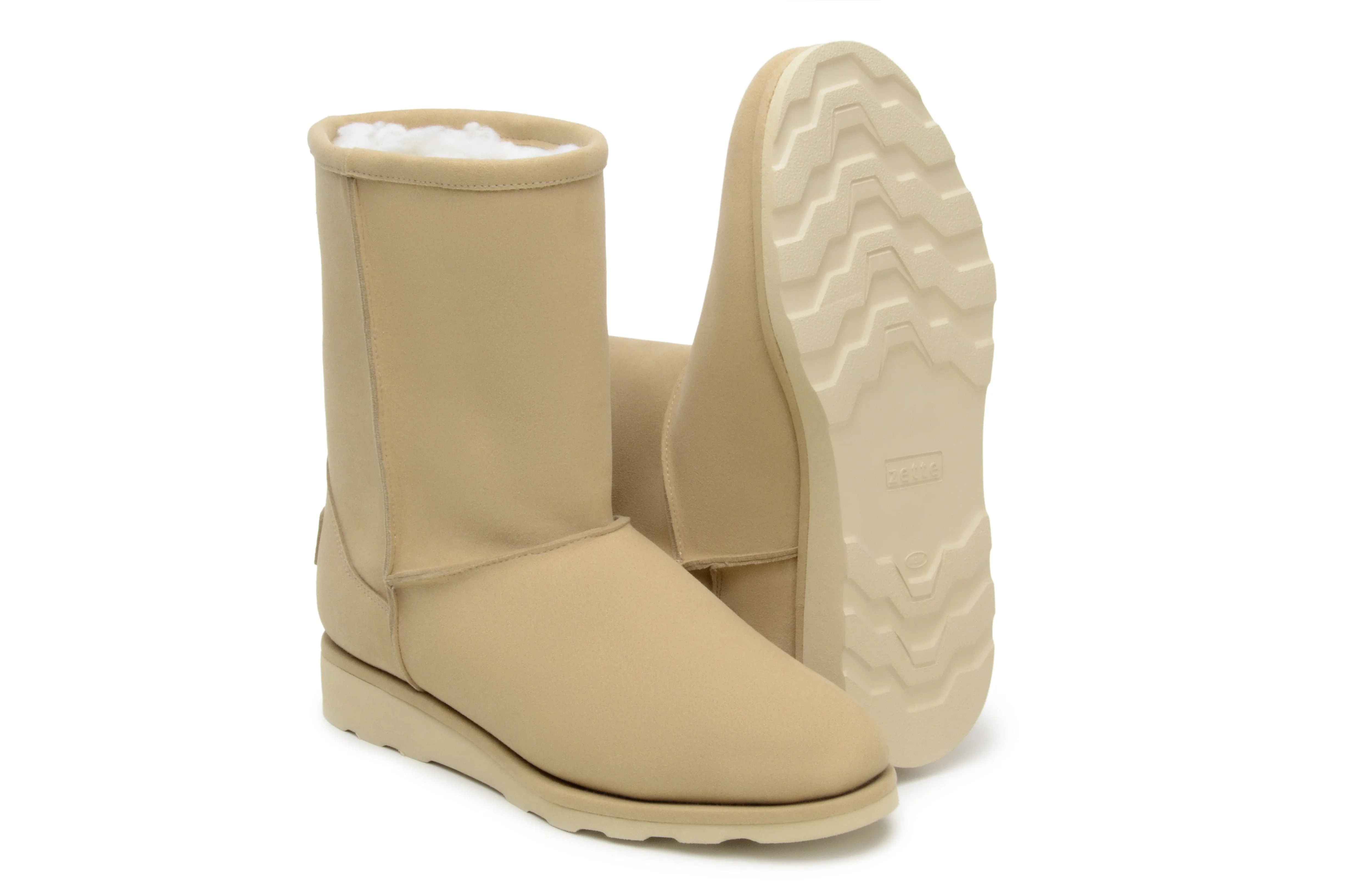 Flexible Movement All-Season Protection 'Willow' high-quality fur-lined slipper boot - beige