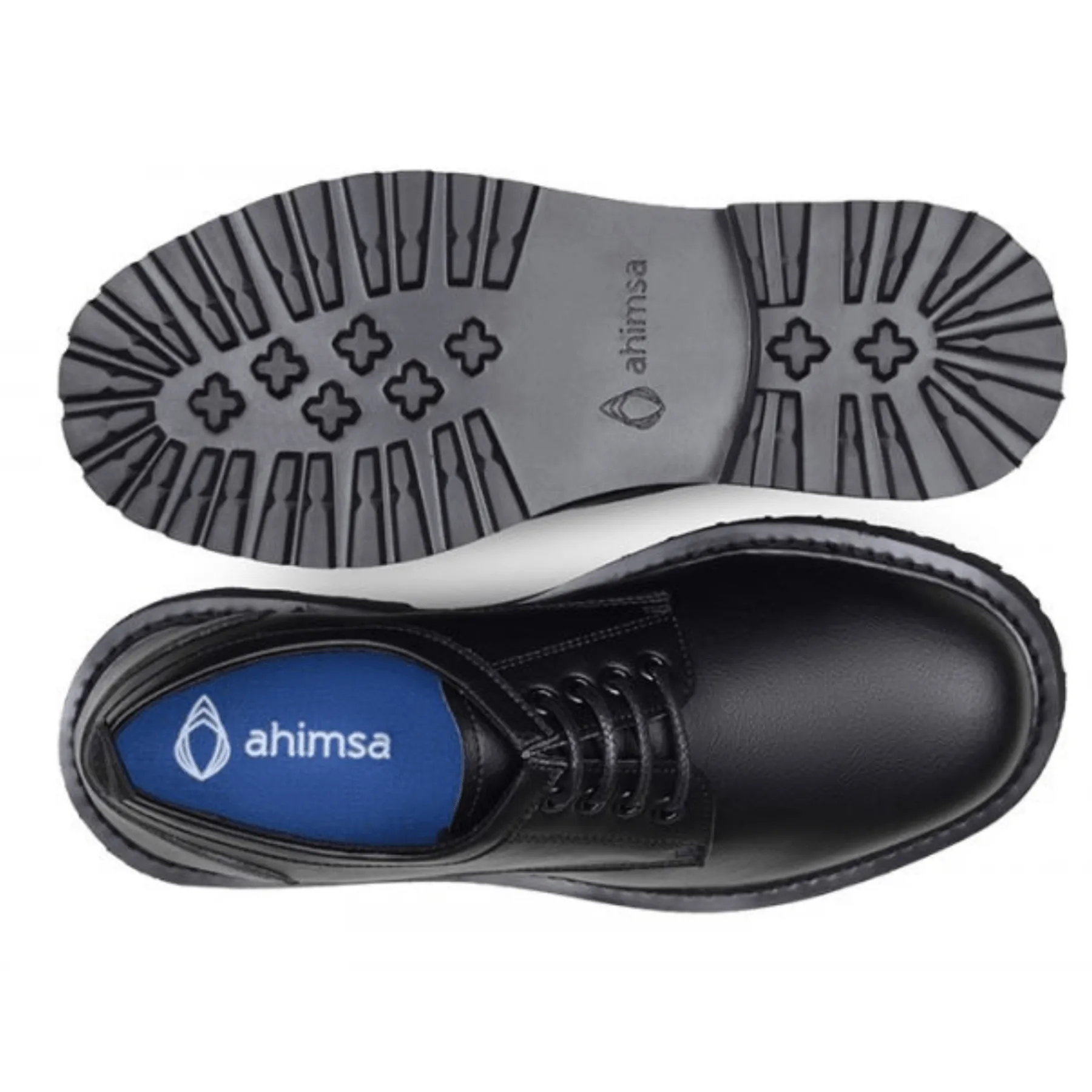 'Everyday Derby' unisex vegan shoe with chunky sole by Ahimsa - black Fresh Drop Vintage Mood