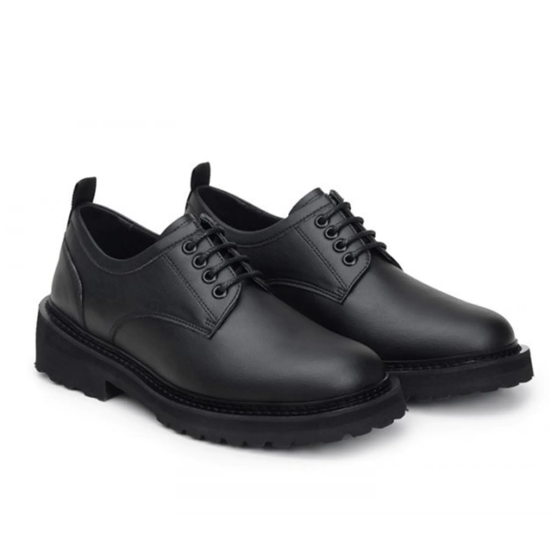 'Everyday Derby' unisex vegan shoe with chunky sole by Ahimsa - black Chic Fit Low Arch