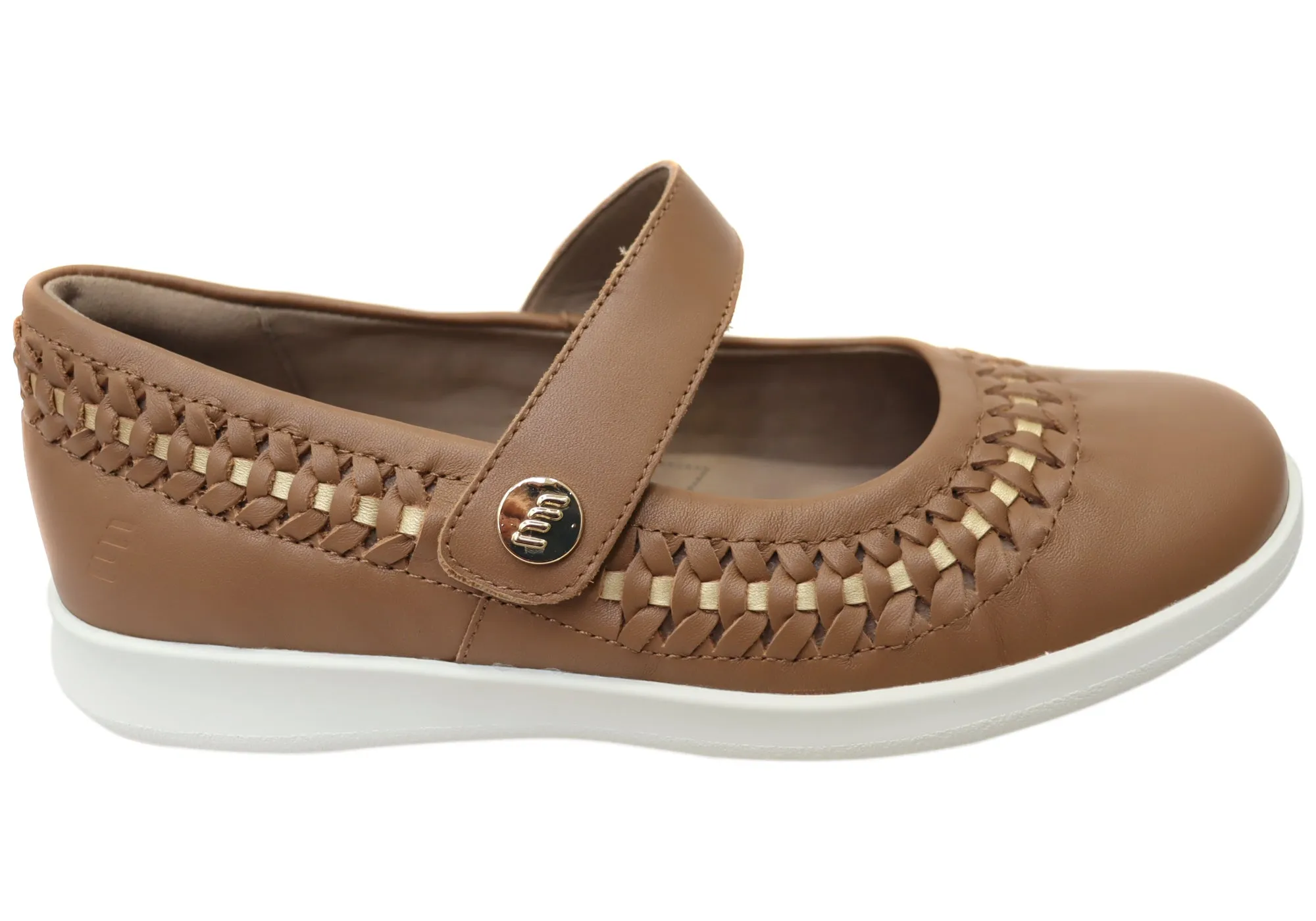 Homyped Sierra Summer Womens Leather Comfortable Mary Jane Shoes Stone Gray Fashion Edge