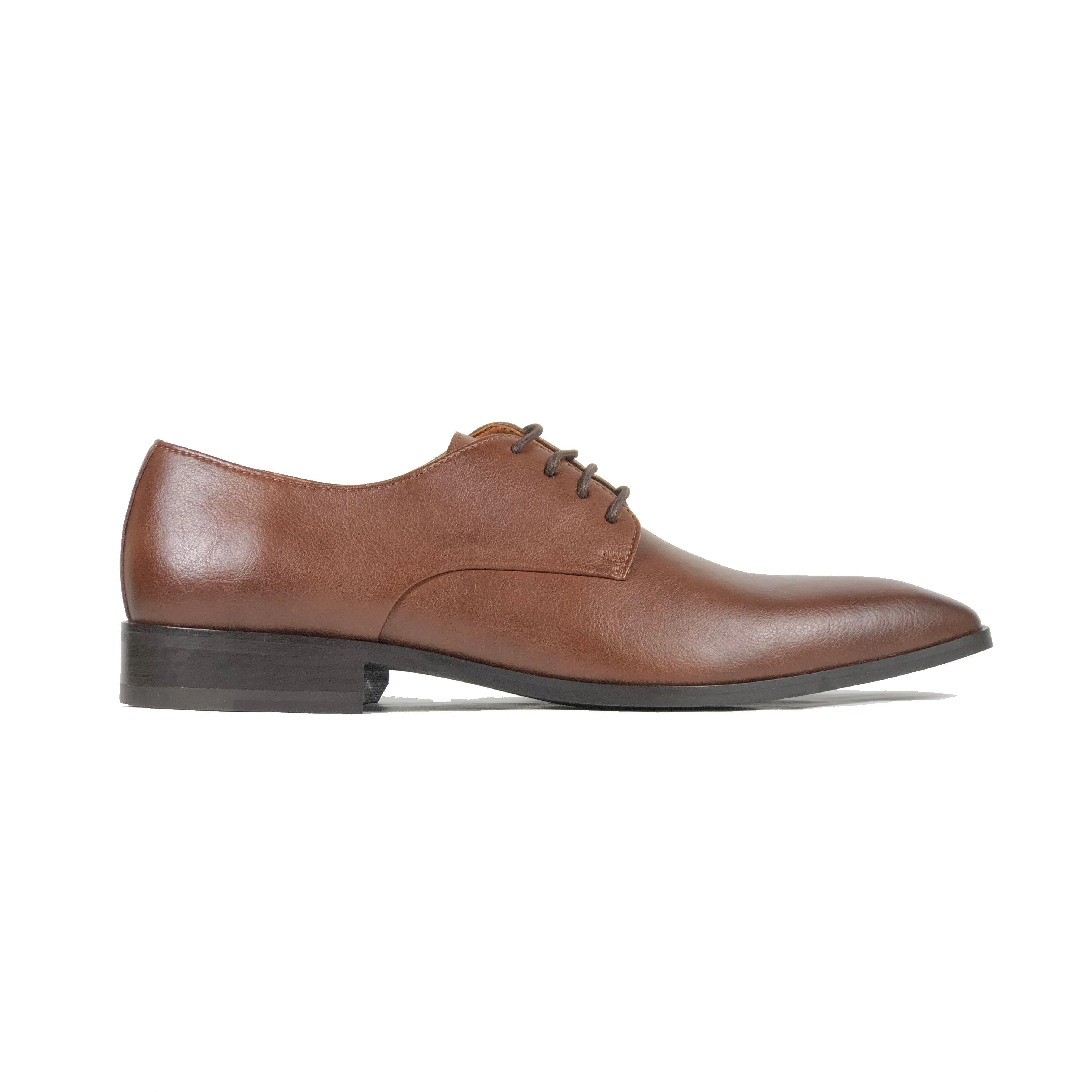 Shockproof Comfort Tongue 'Remy' Classic Vegan Derby by Zette Shoes - Tan