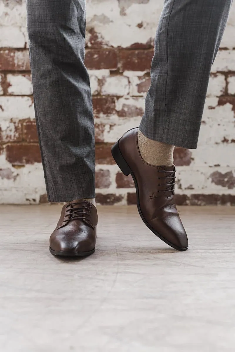 'Remy' Classic Vegan Derby by Zette Shoes - Tan Mesh Ankle Support