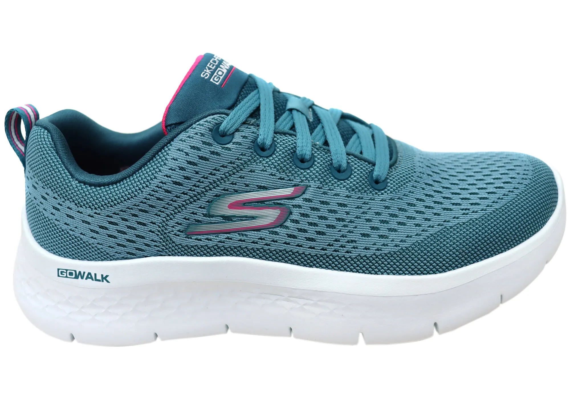 Skechers Womens GOwalk Flex Kali Comfortable Lace Up Shoes Arch Support Wellness Seekers Bright Neon