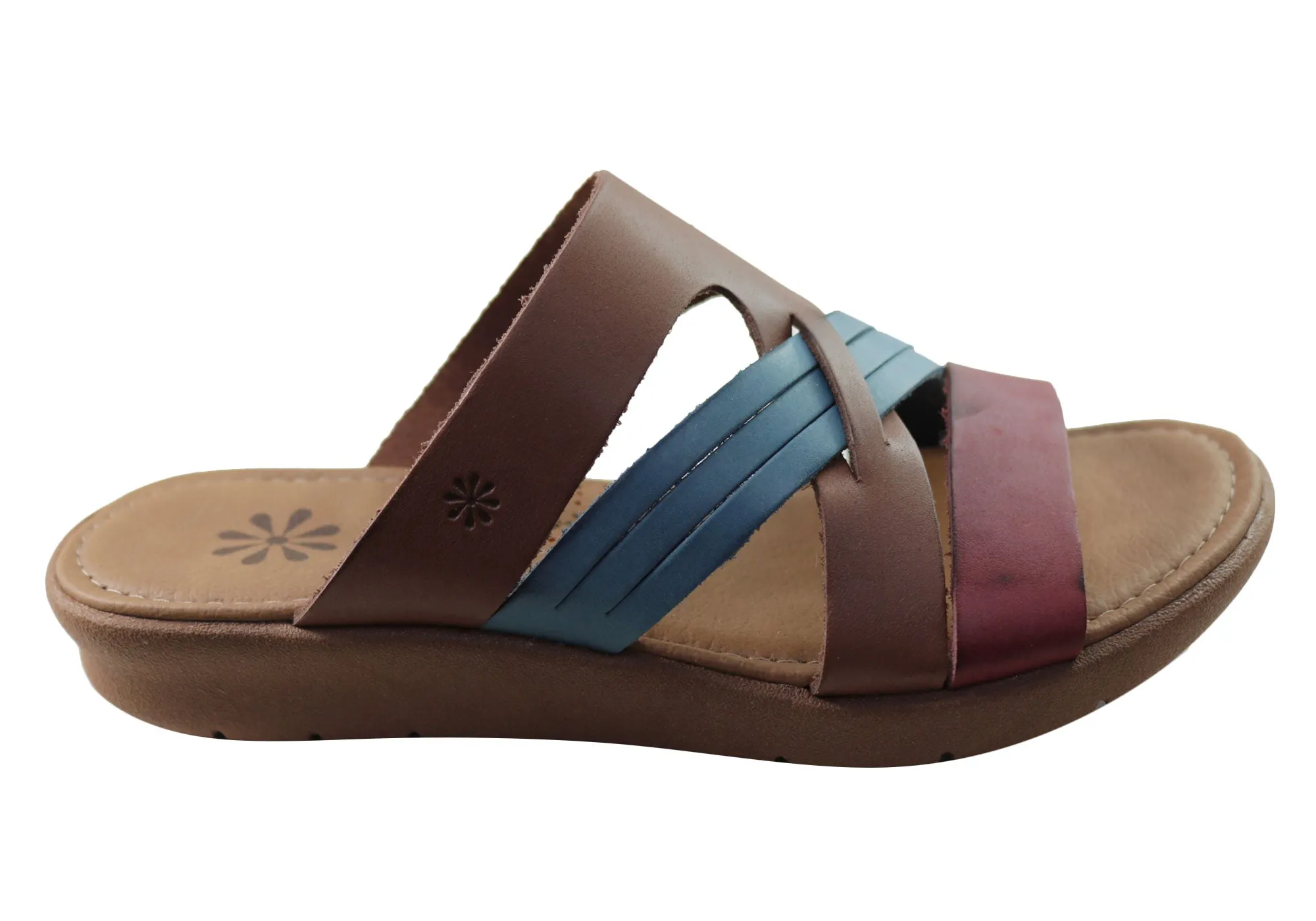 Rope Knot New Face Anza Womens Comfort Leather Slides Sandals Made In Brazil