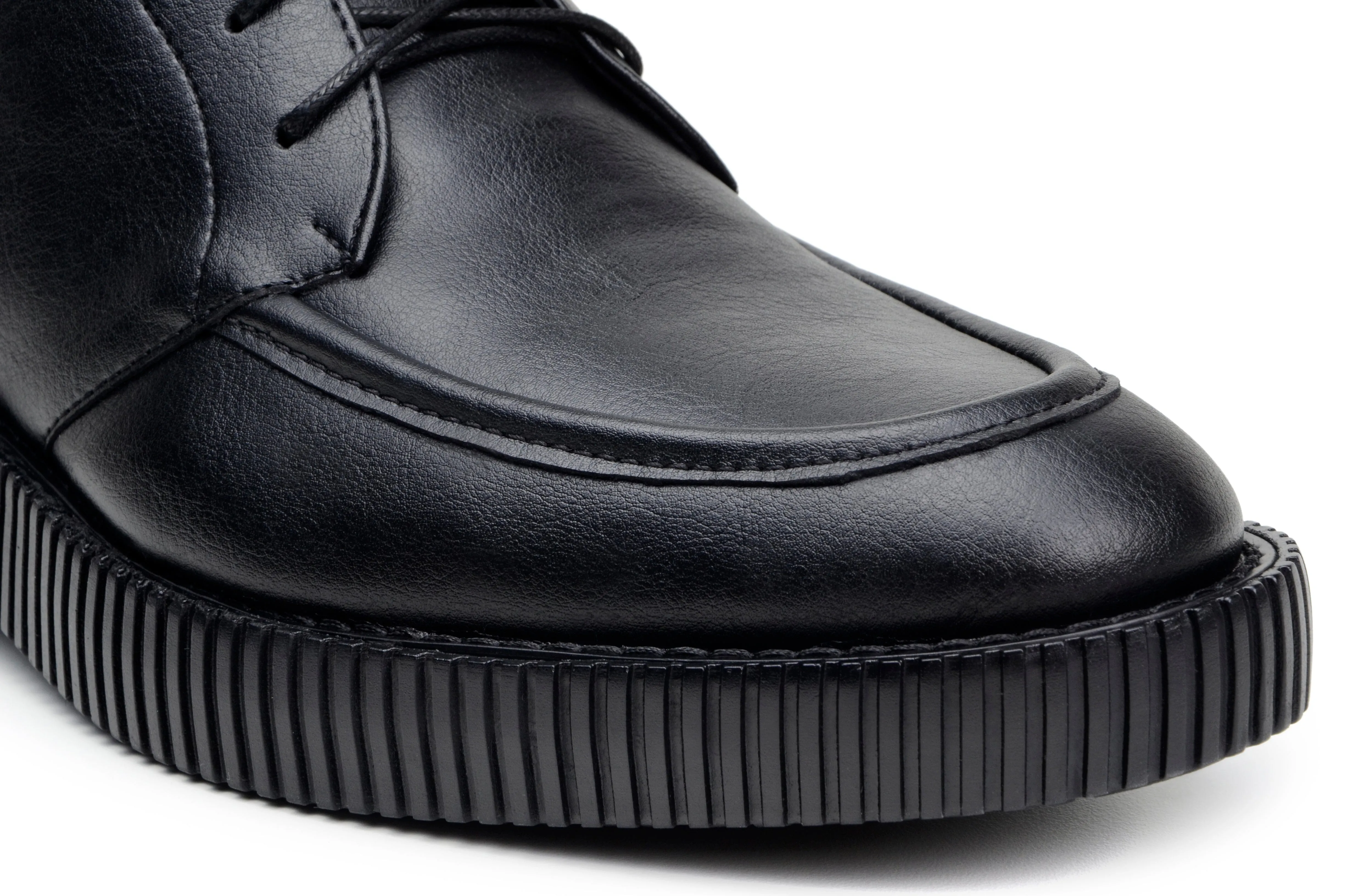 Game Ready Clean Step 'Regis' men's creeper sole lace-up boot in vegan leather by Zette Shoes - black