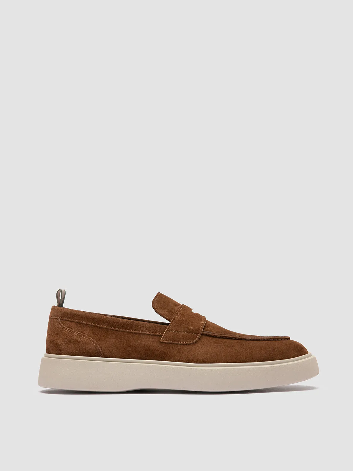 FRAME 001 - Brown Suede Penny Loafers Wear resistant Smart Look
