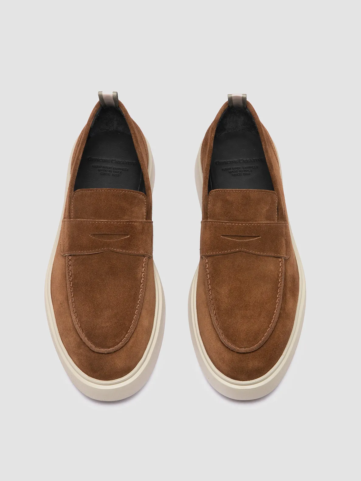 FRAME 001 - Brown Suede Penny Loafers Premium Comfort