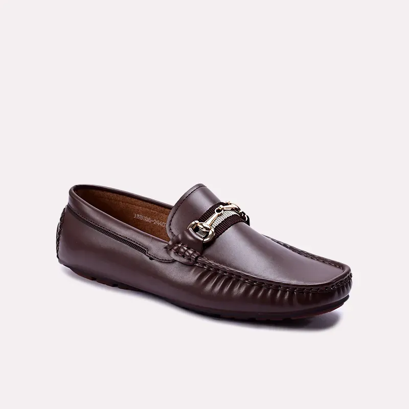 All Round Use Textured Surface Darwin Brown Horsebit Loafers 0130861